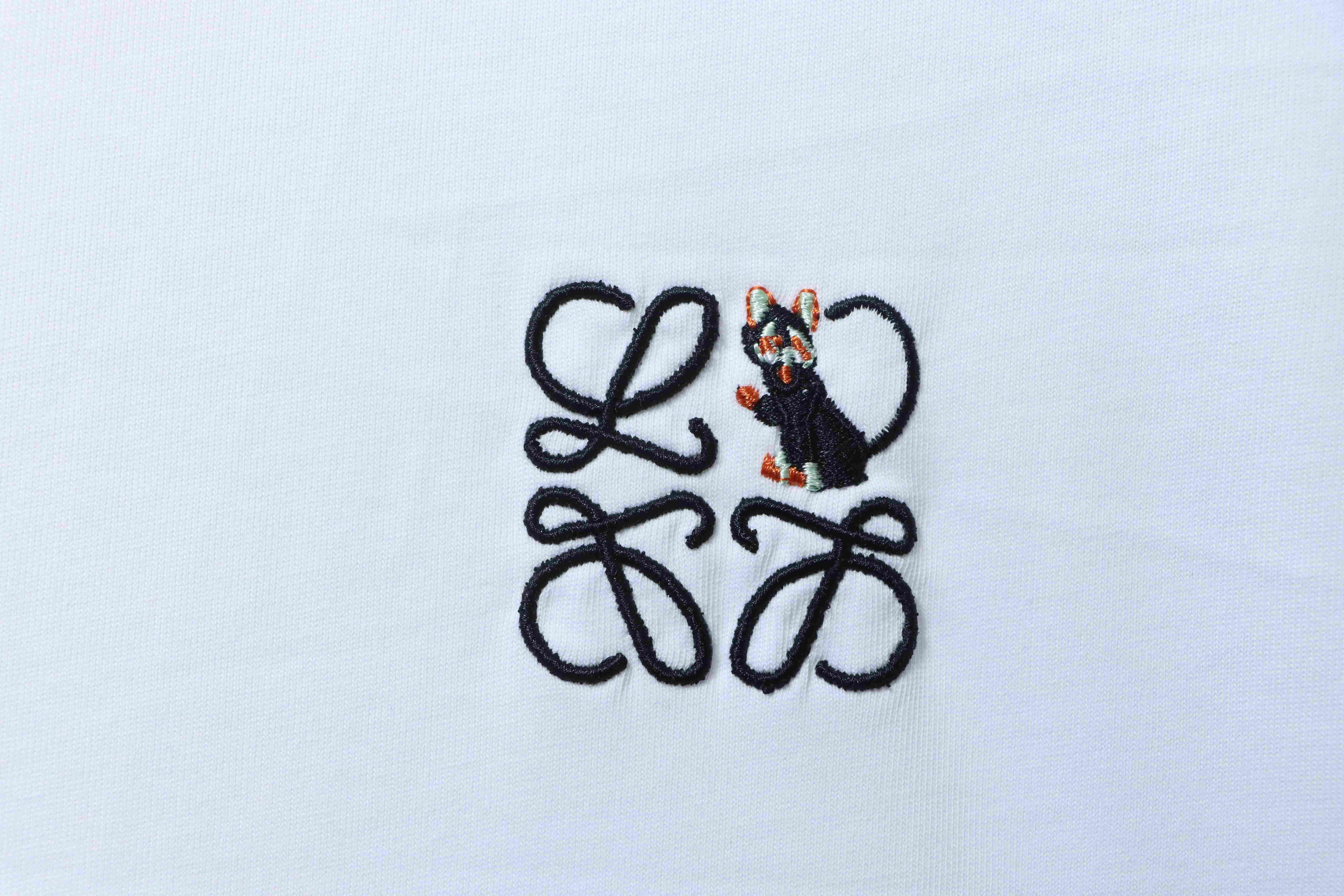 Loewe 26SS Cat Embroidery Short Sleeve T-Shirt