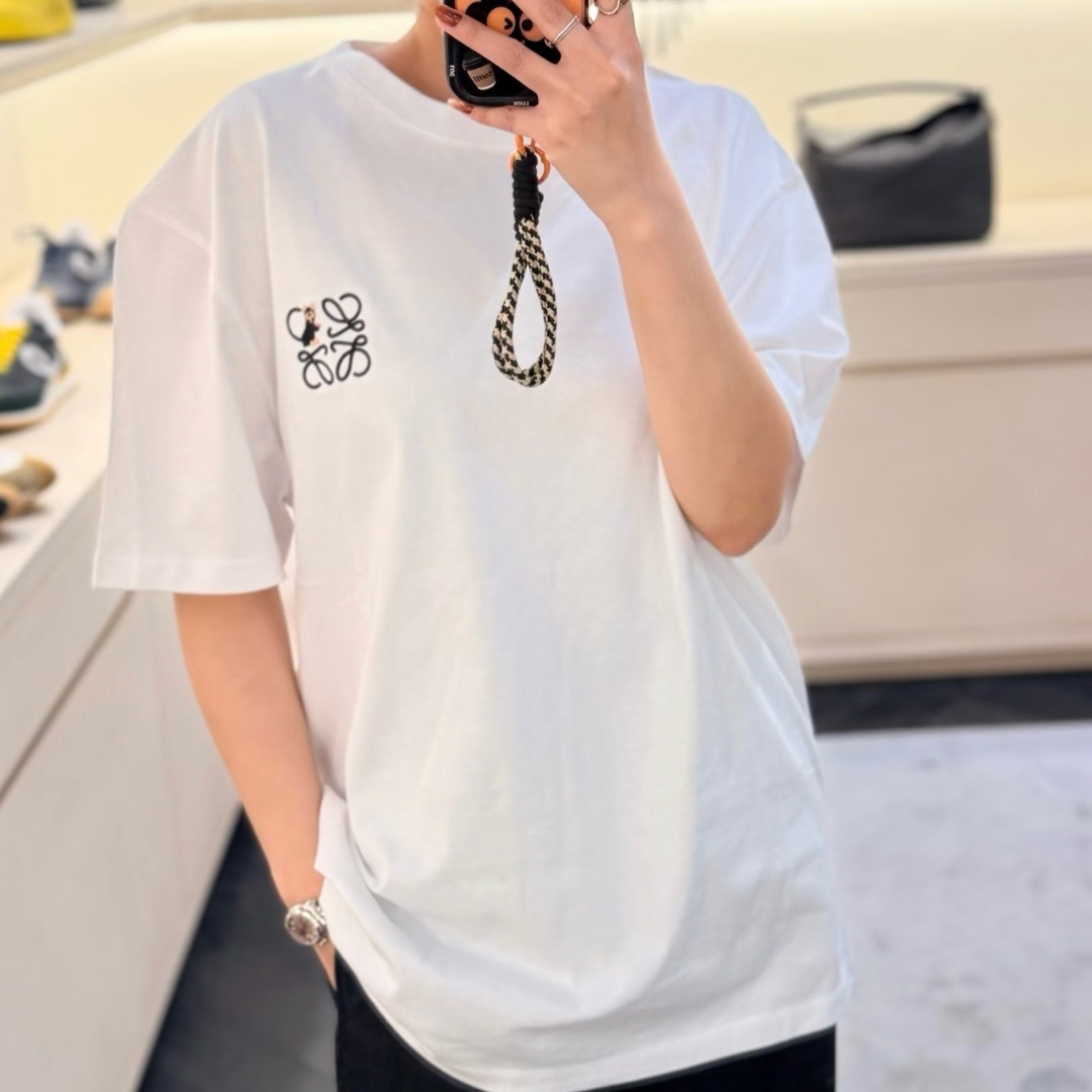 Loewe 26SS Cat Embroidery Short Sleeve T-Shirt