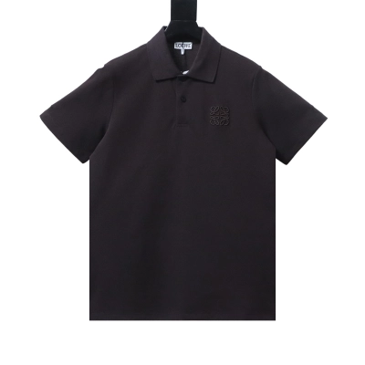 Loewe 26SS Classic Logo Embroidery Black Polo Shirt 01