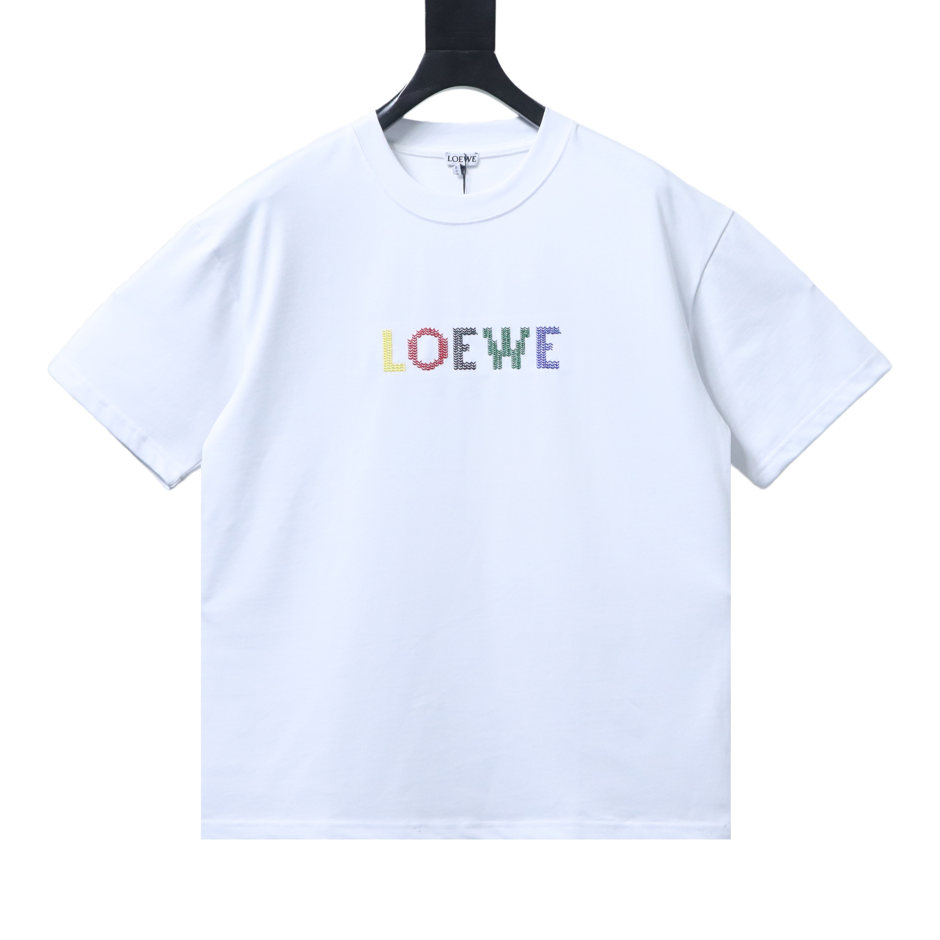 Loewe 26SS Color Logo Embroidery White Tee Color Logo