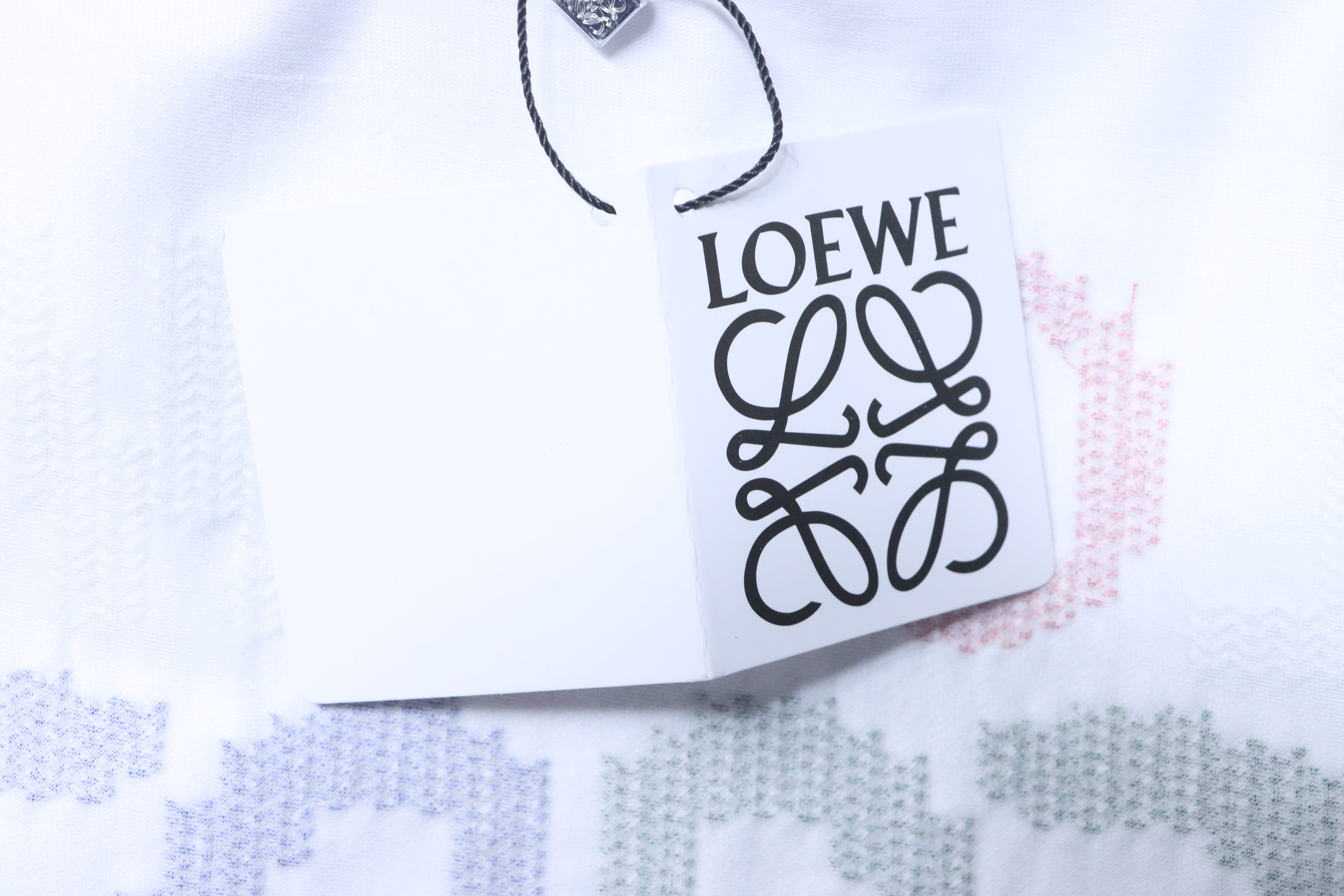 Loewe 26SS Color Logo Embroidery White Tee Color Logo