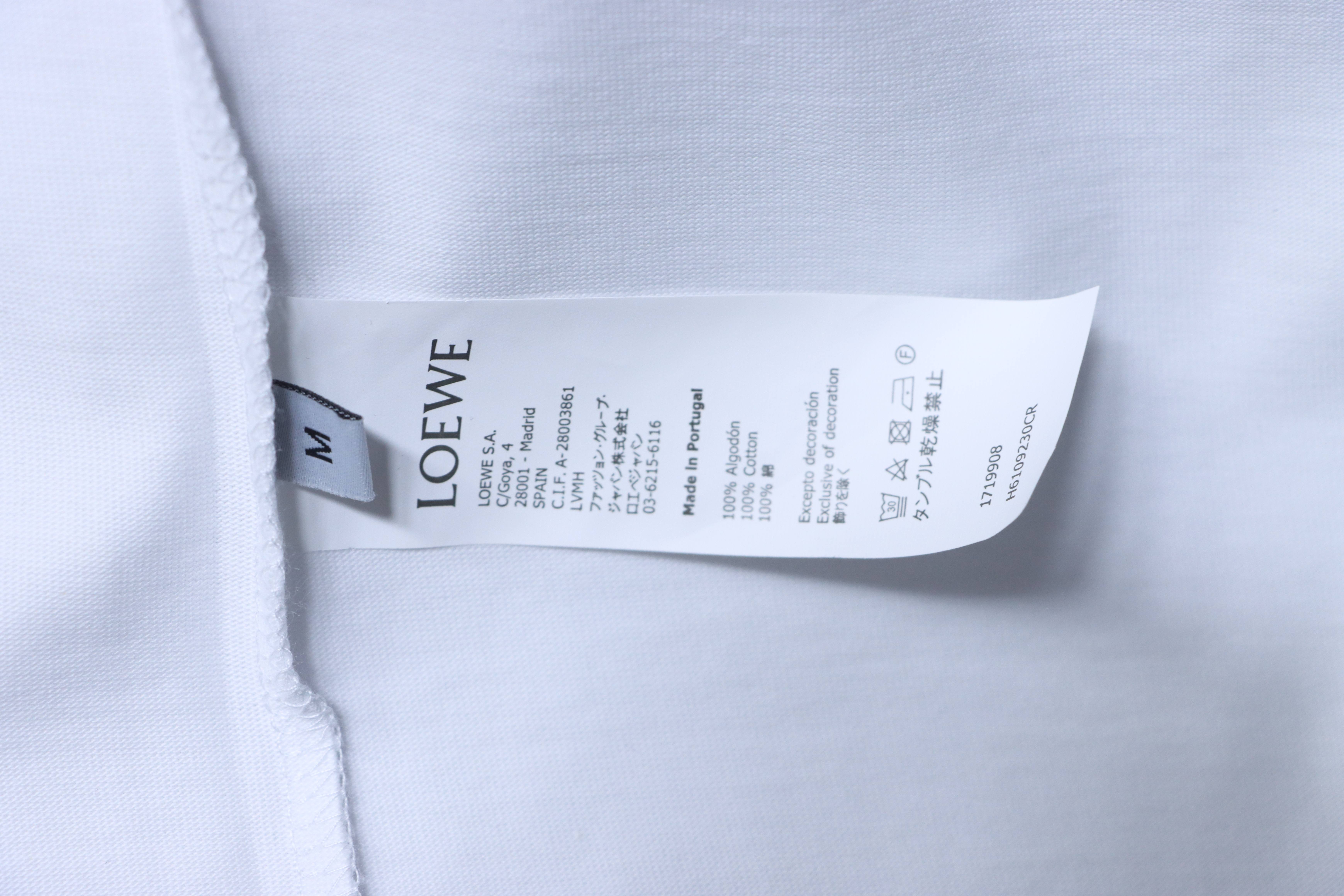 Loewe 26SS Color Logo Embroidery White Tee Color Logo