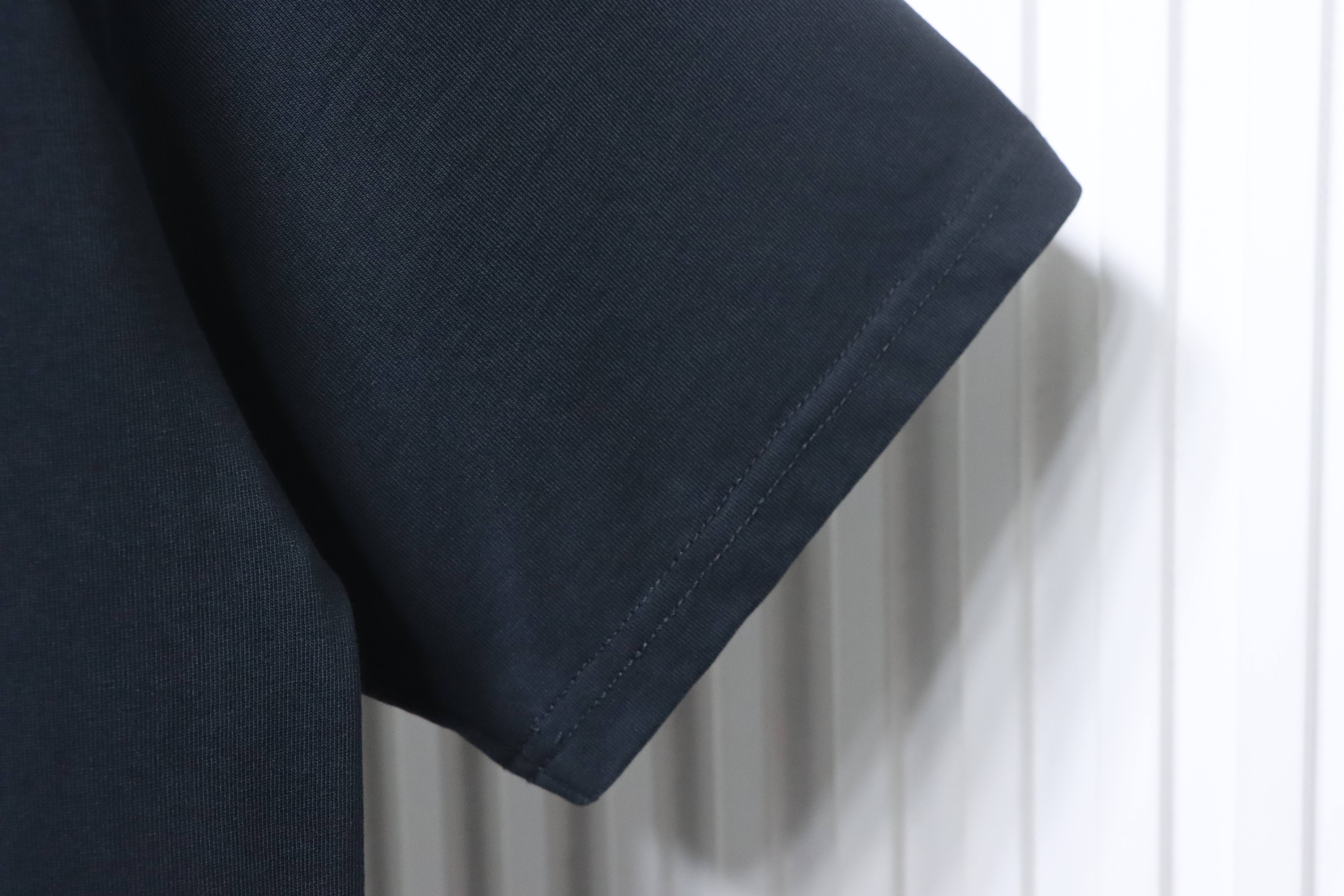 Loewe 26SS Dark Pattern Woven Embroidery Black Tee Black Stitch