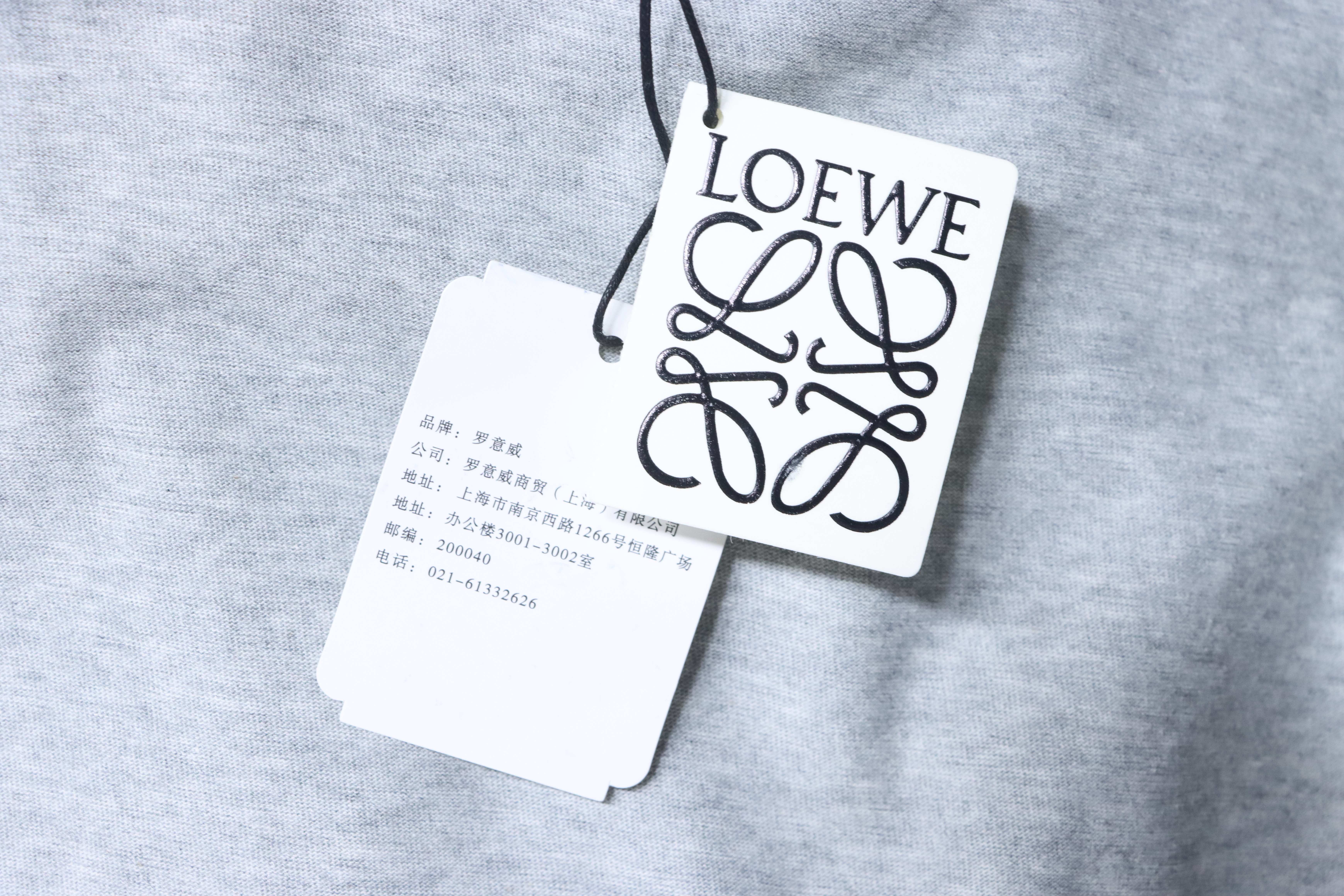 Loewe 26SS Fake Pocket Logo Tee Grey Yellow Logo
