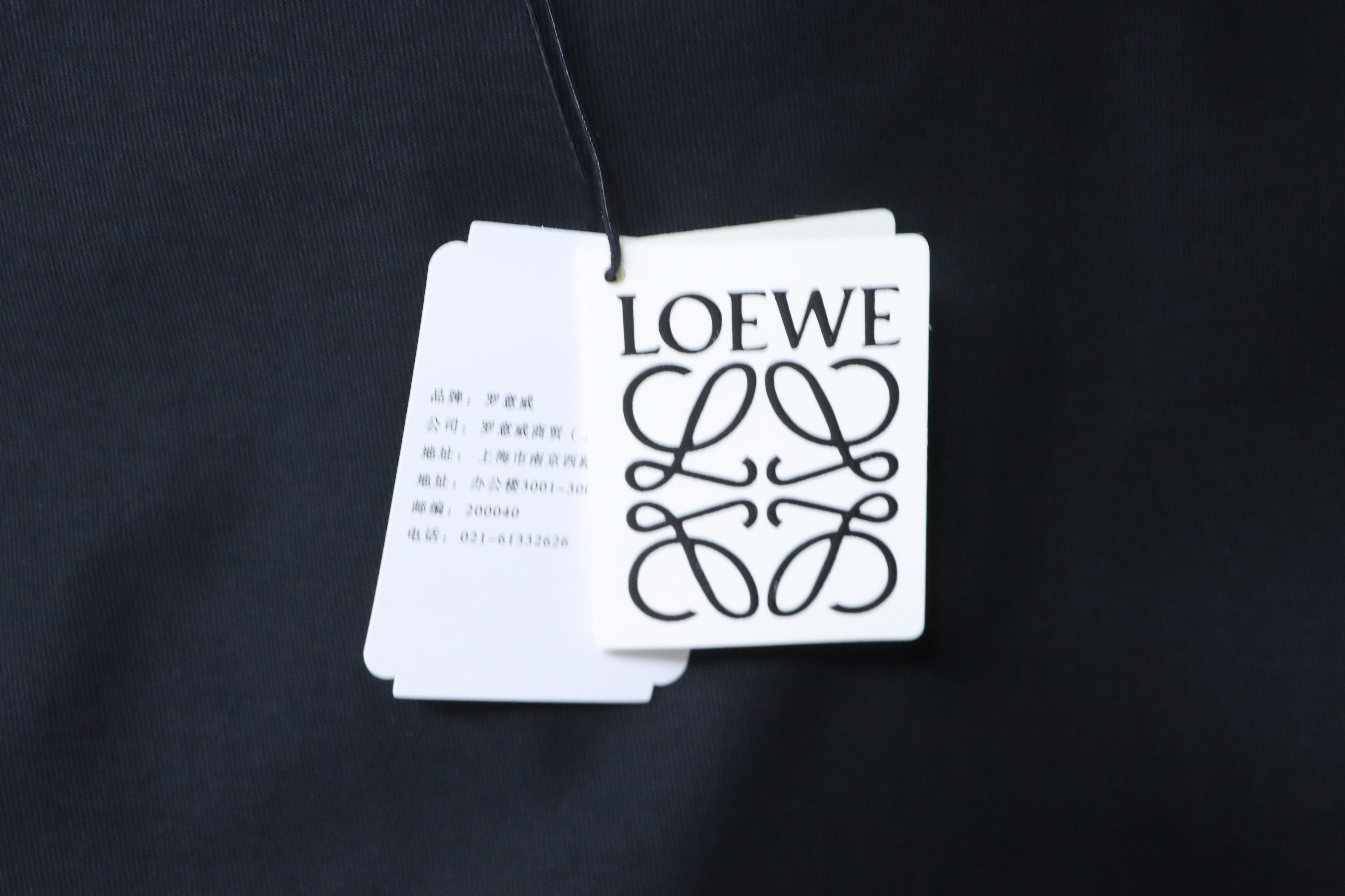 Loewe 26SS Fake Pocket Logo Tee Black Yellow Logo