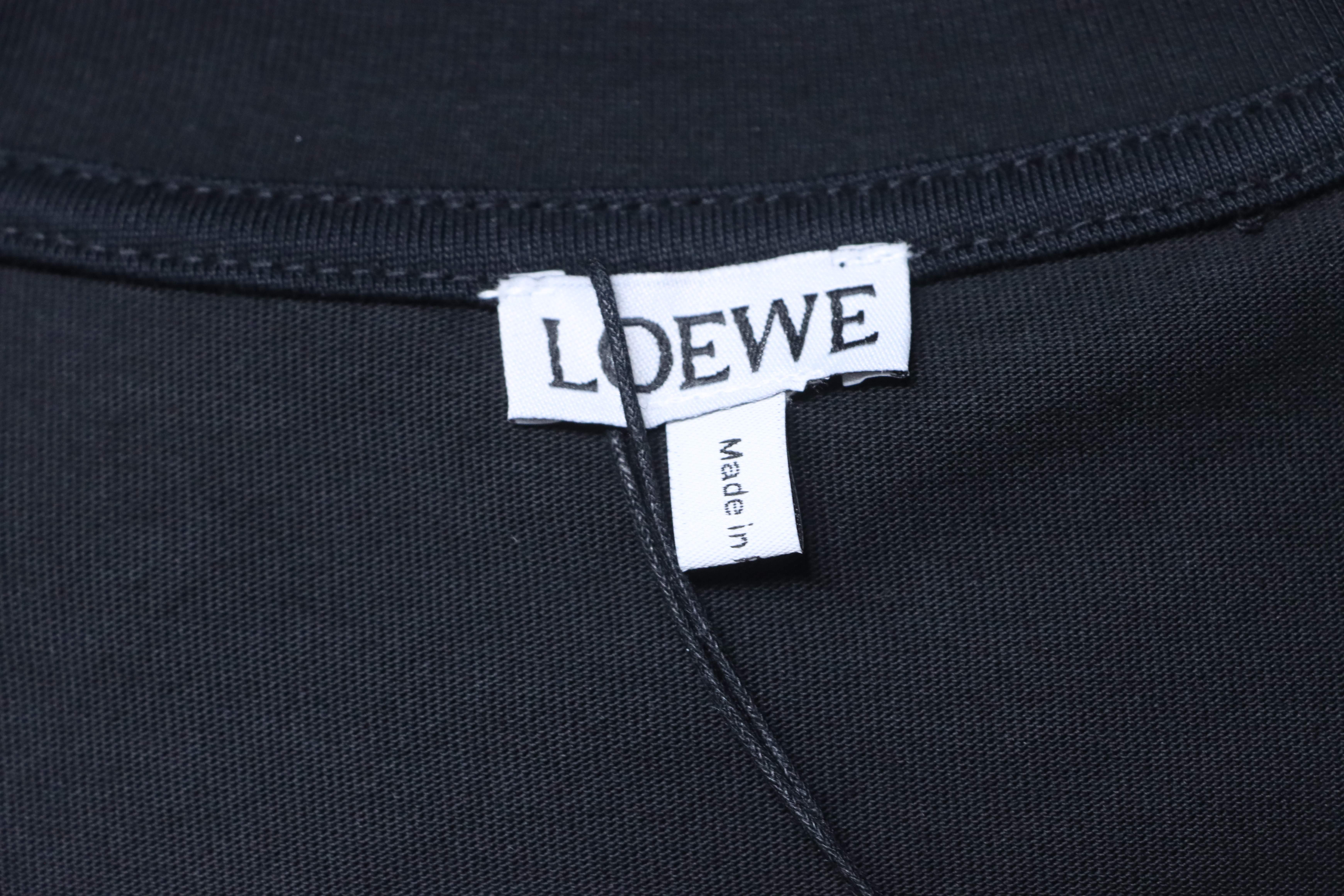Loewe 26SS Fake Pocket Logo Tee Black Yellow Logo