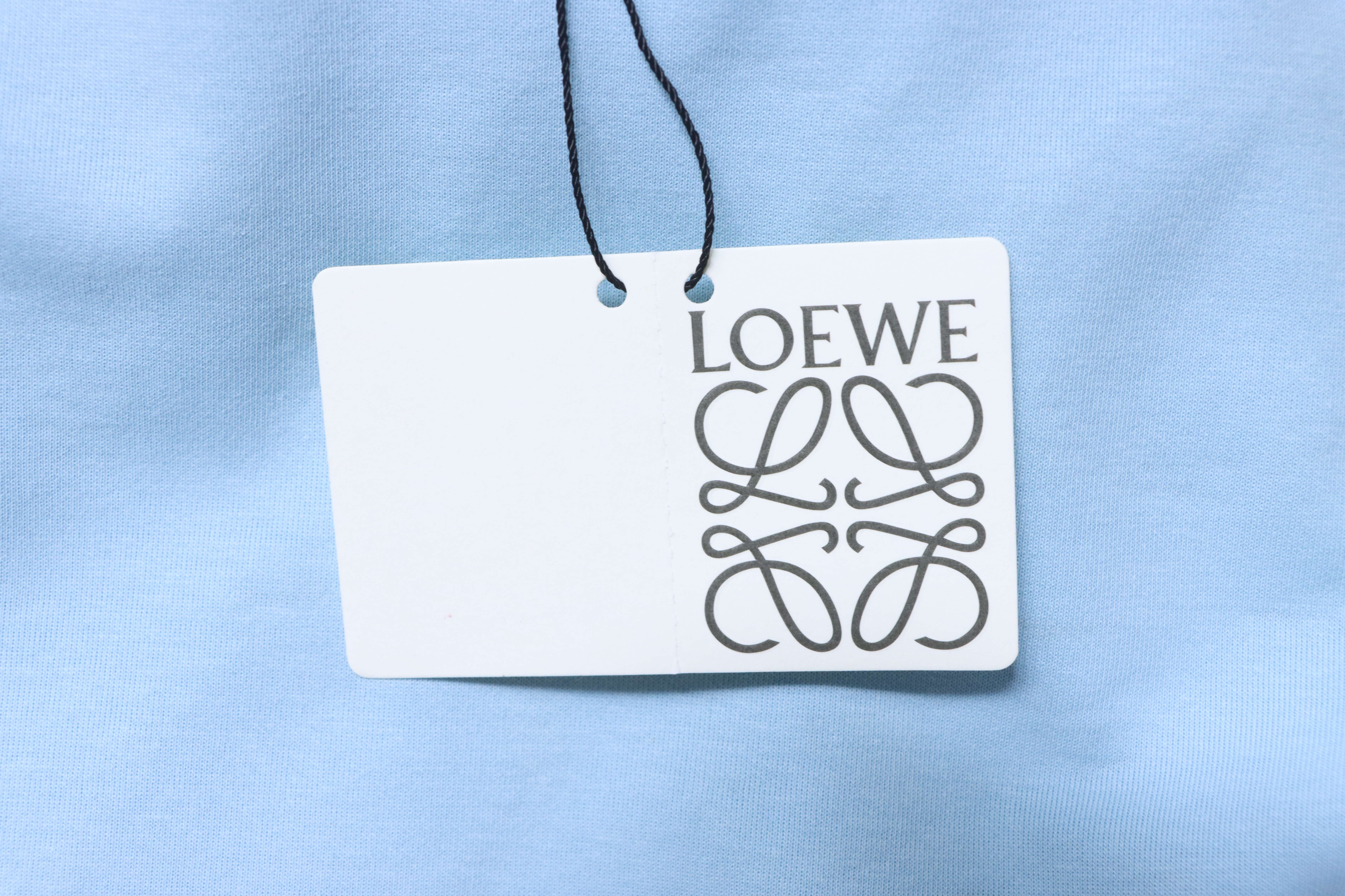 LOEWE 26SS Logo Burnout Hollow Short Sleeve Crewneck