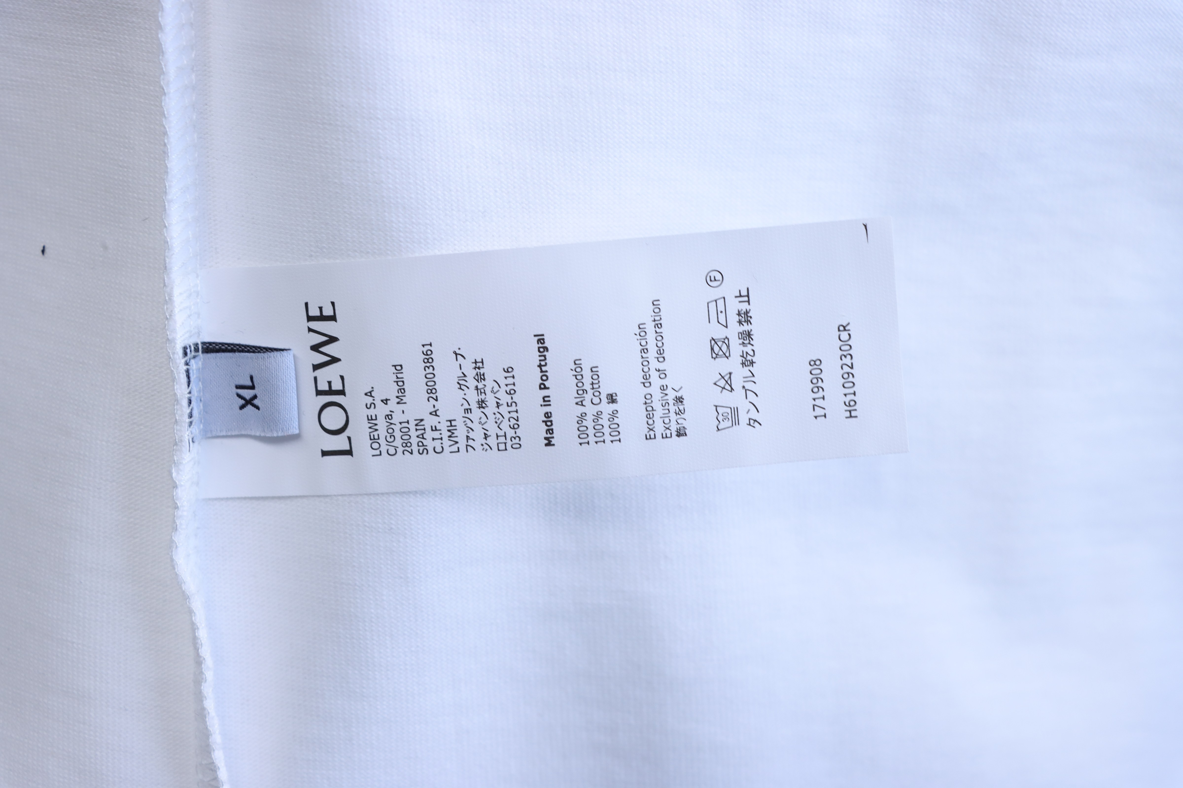 Loewe 26SS Offset Logo Embroidery Short Sleeve White Tee