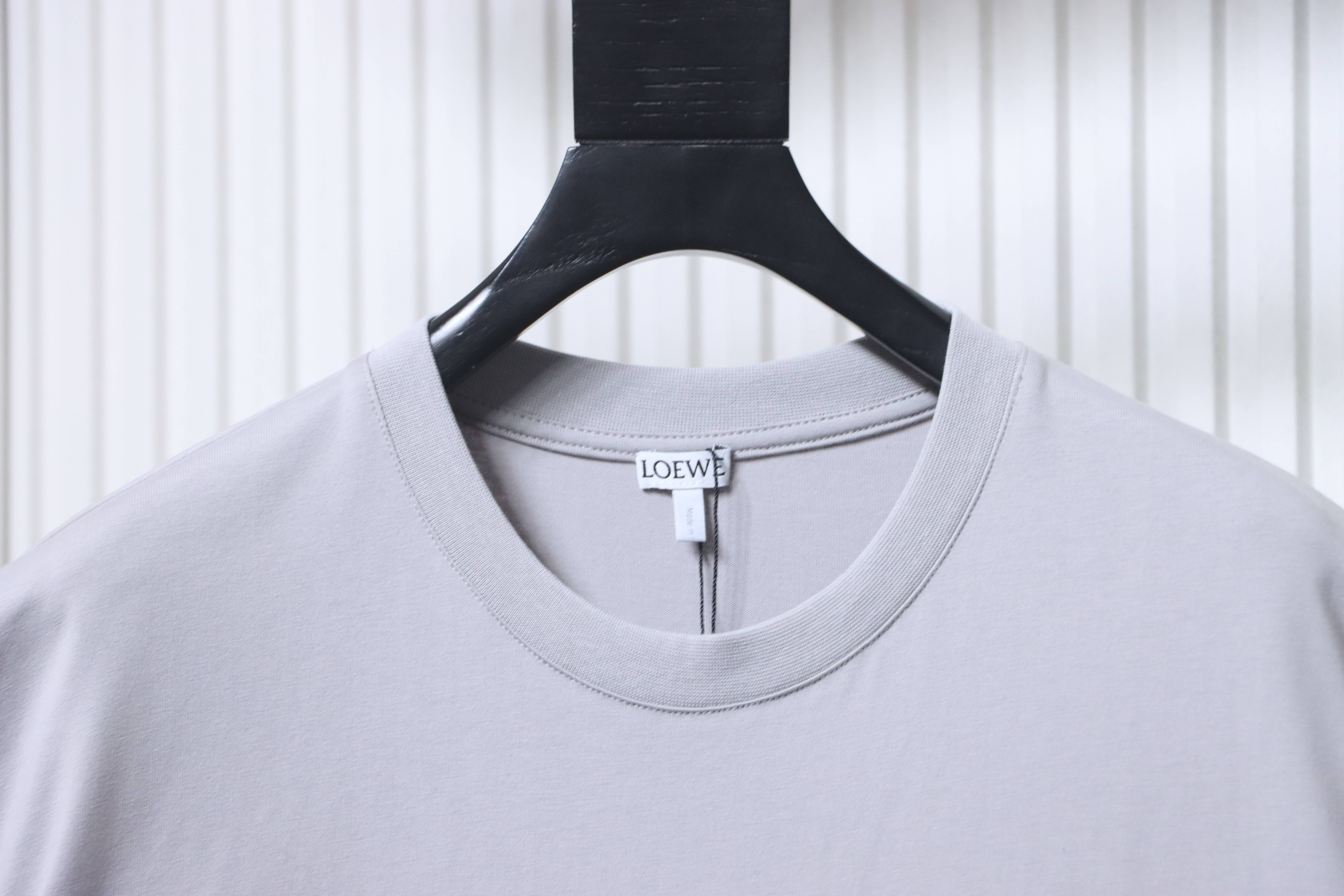 Loewe Anagram Embroidery Light Purple Tee White Stitch Logo