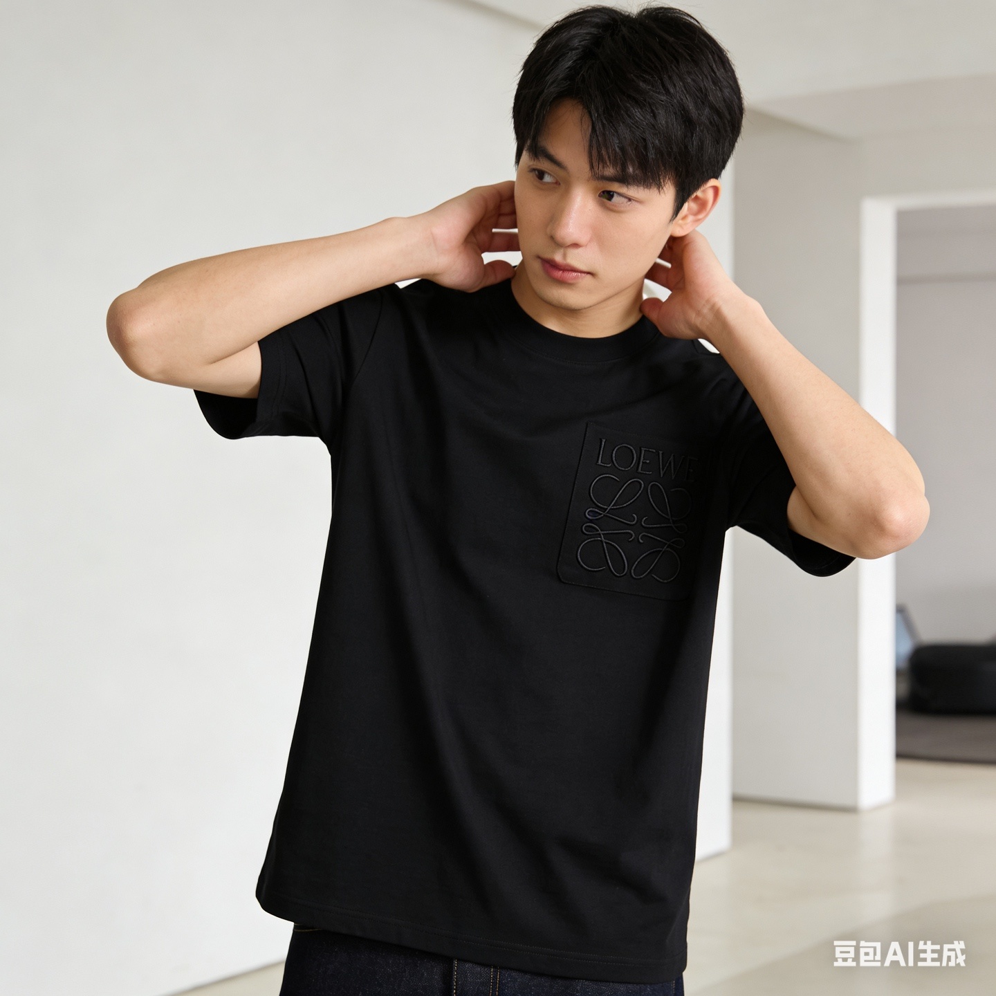 Loewe Classic Embroidery Letter Pocket Short Sleeve T-Shirt #1