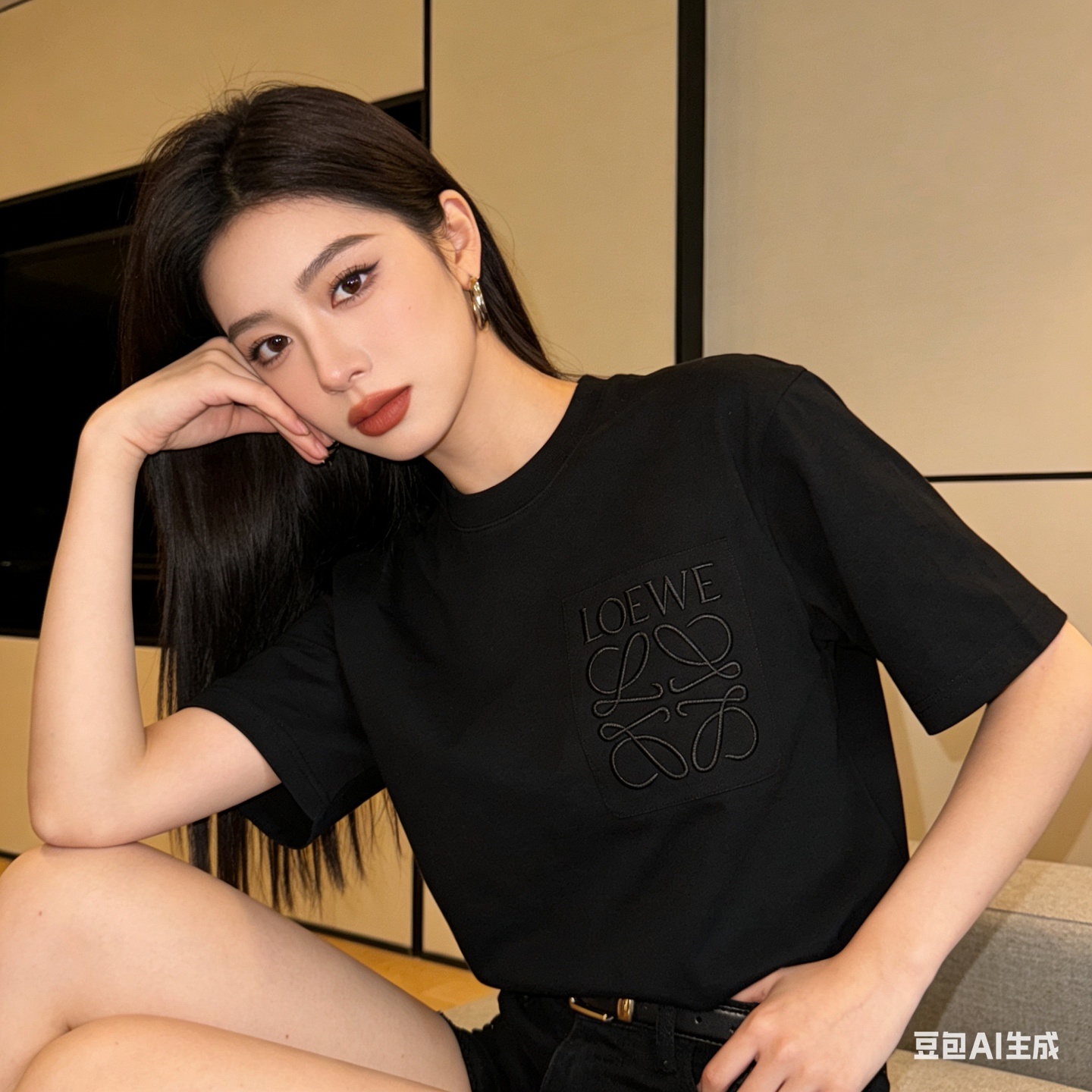 Loewe Classic Embroidery Letter Pocket Short Sleeve T-Shirt #1