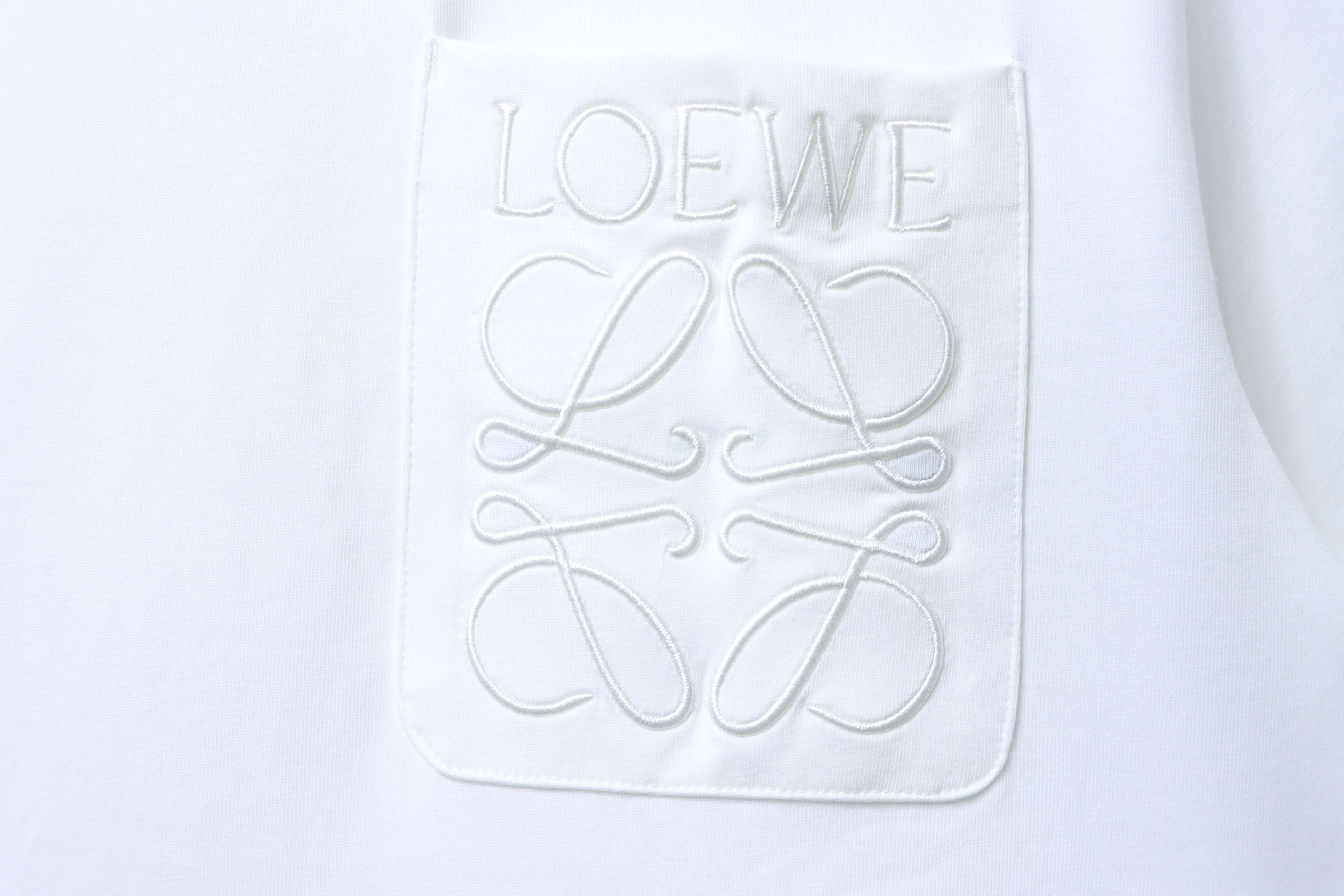 Loewe Classic Embroidery Letter Pocket Short Sleeve T-Shirt #2