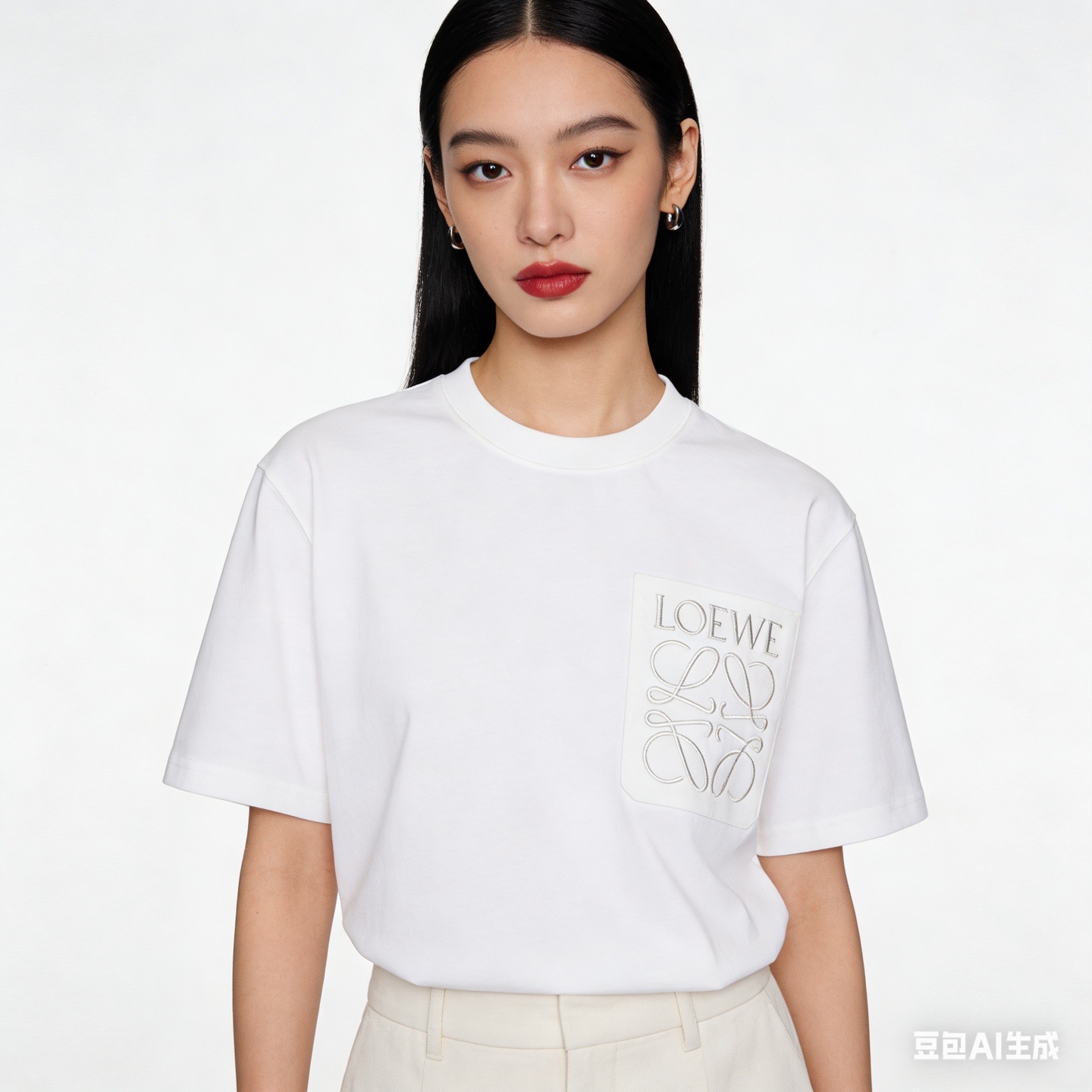 Loewe Classic Embroidery Letter Pocket Short Sleeve T-Shirt #2