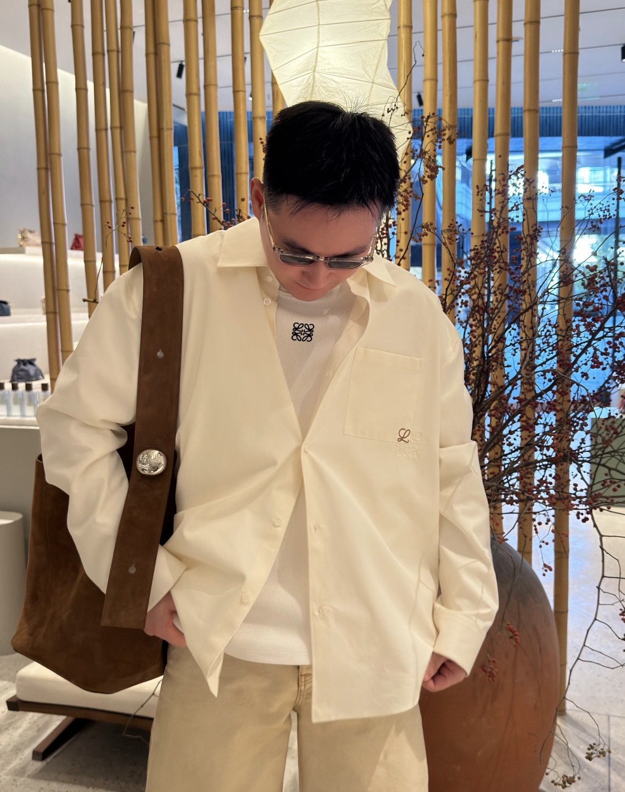 Loewe Colorblock Embroidery Shirt
