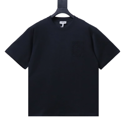 Loewe Embossed Anagram Pure Black Short Sleeve T-Shirt 01