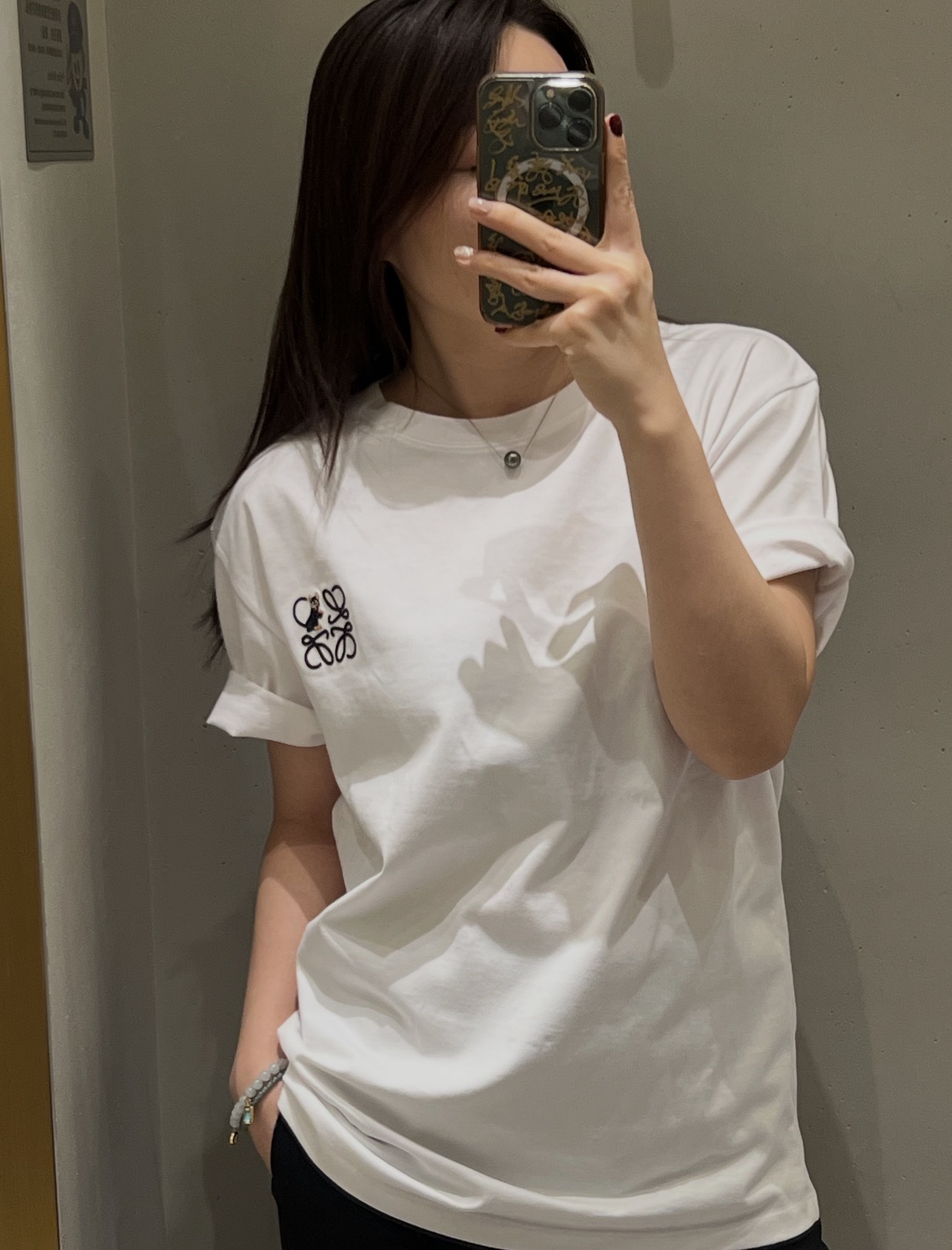 Loewe Embroidery Cat Short Sleeve White