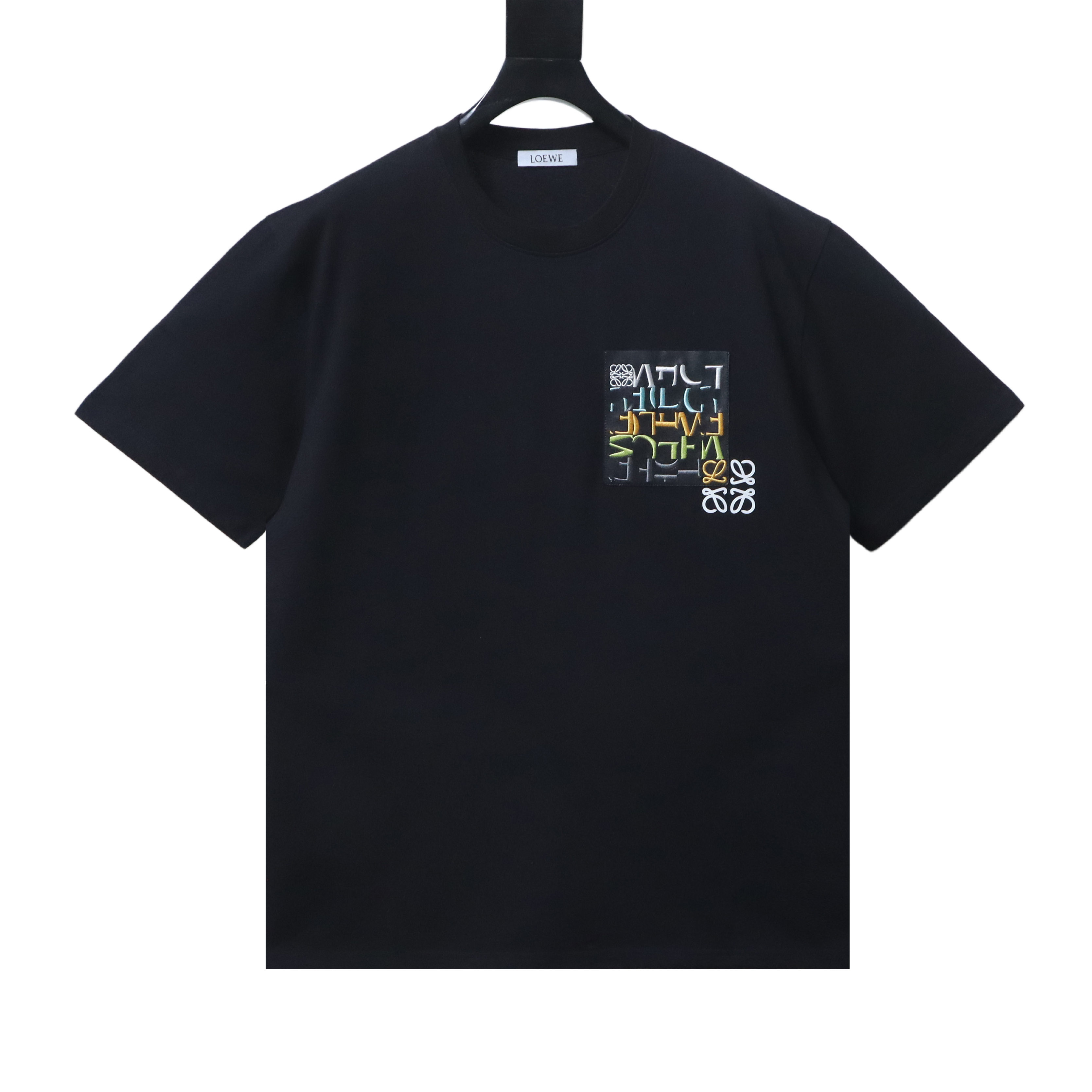 Loewe Fake Pocket Offset Letter Black Tee Side Color Print