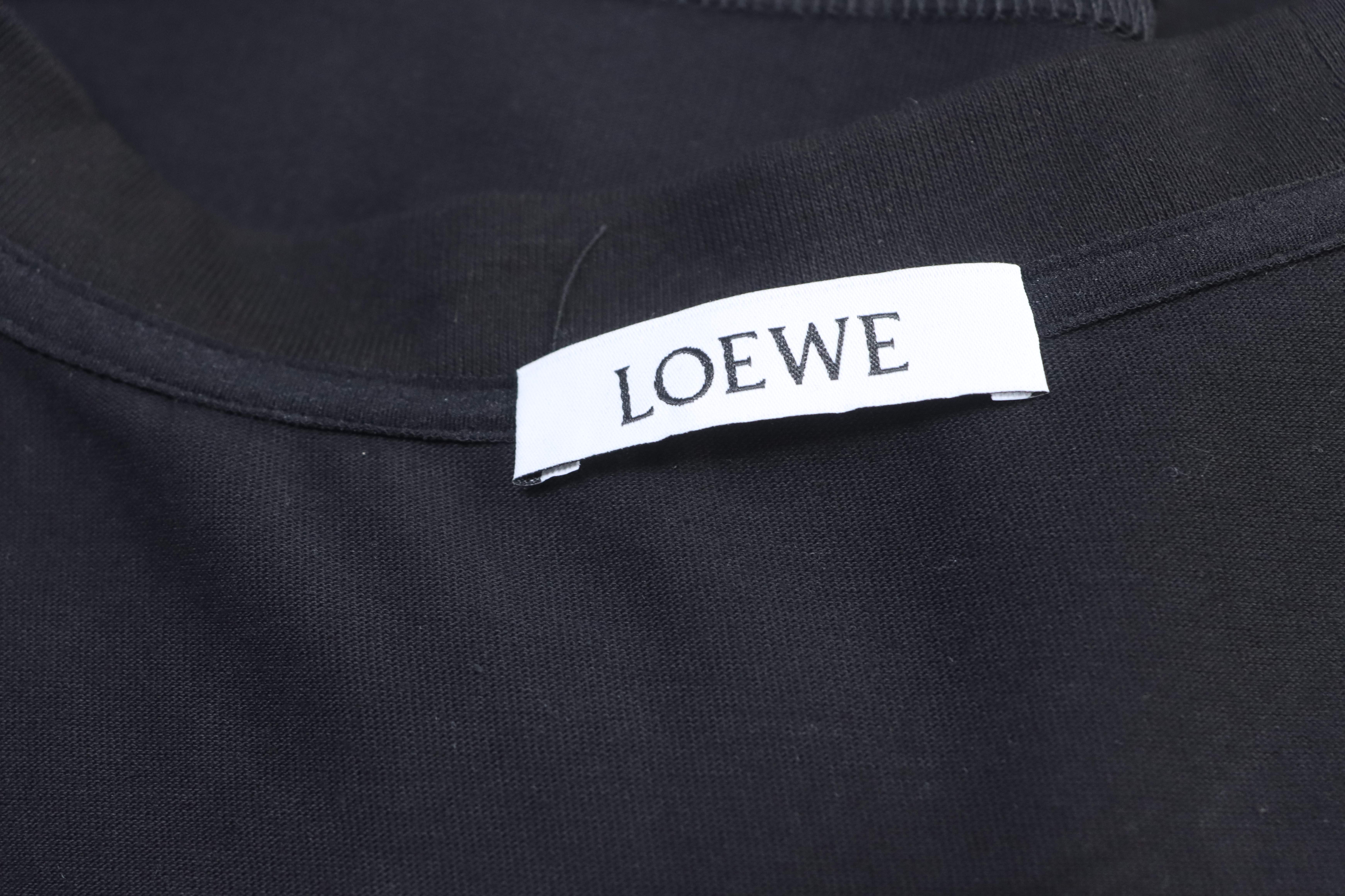Loewe Fake Pocket Offset Letter Black Tee Side Color Print