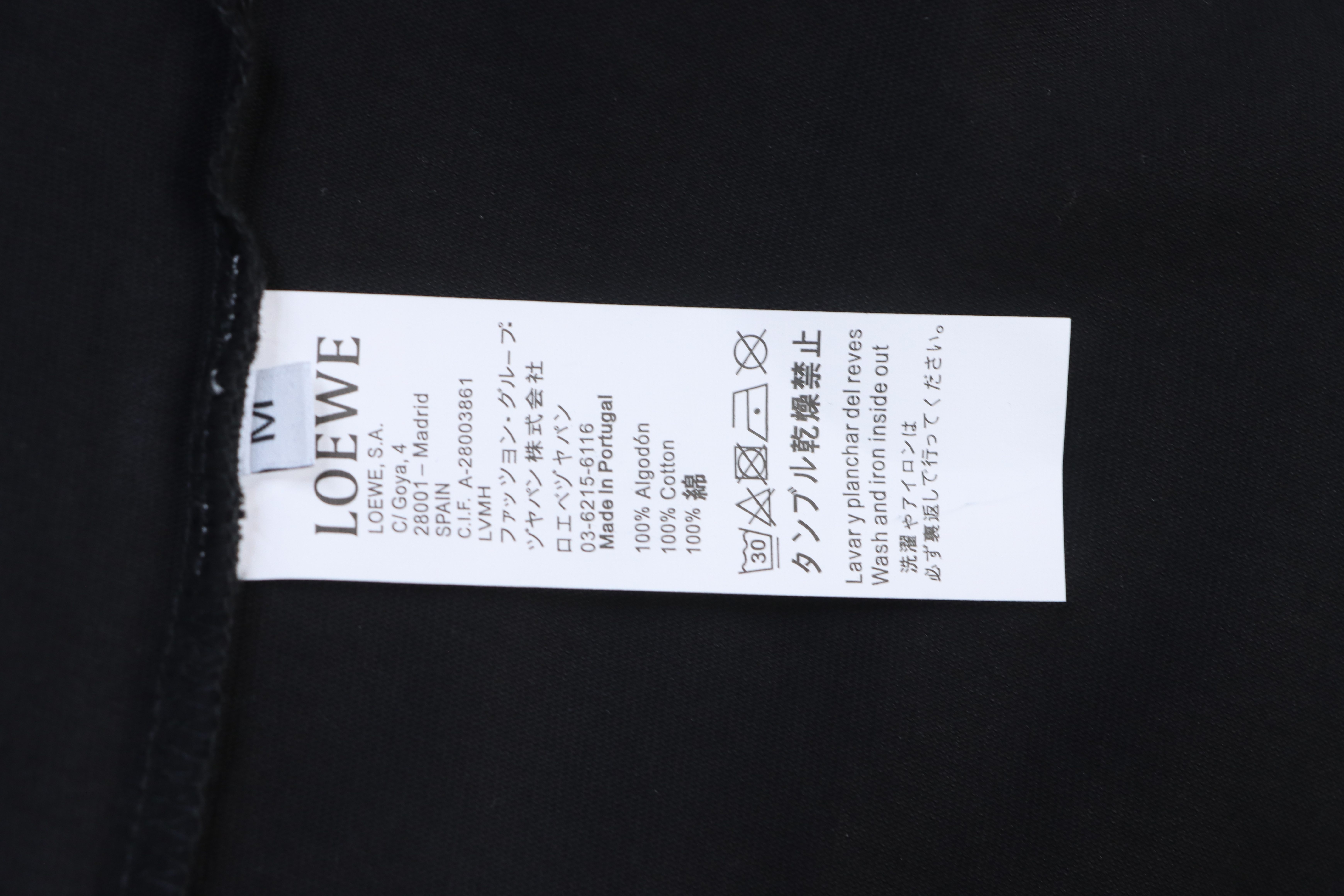 Loewe Fake Pocket Offset Letter Black Tee Side Color Print