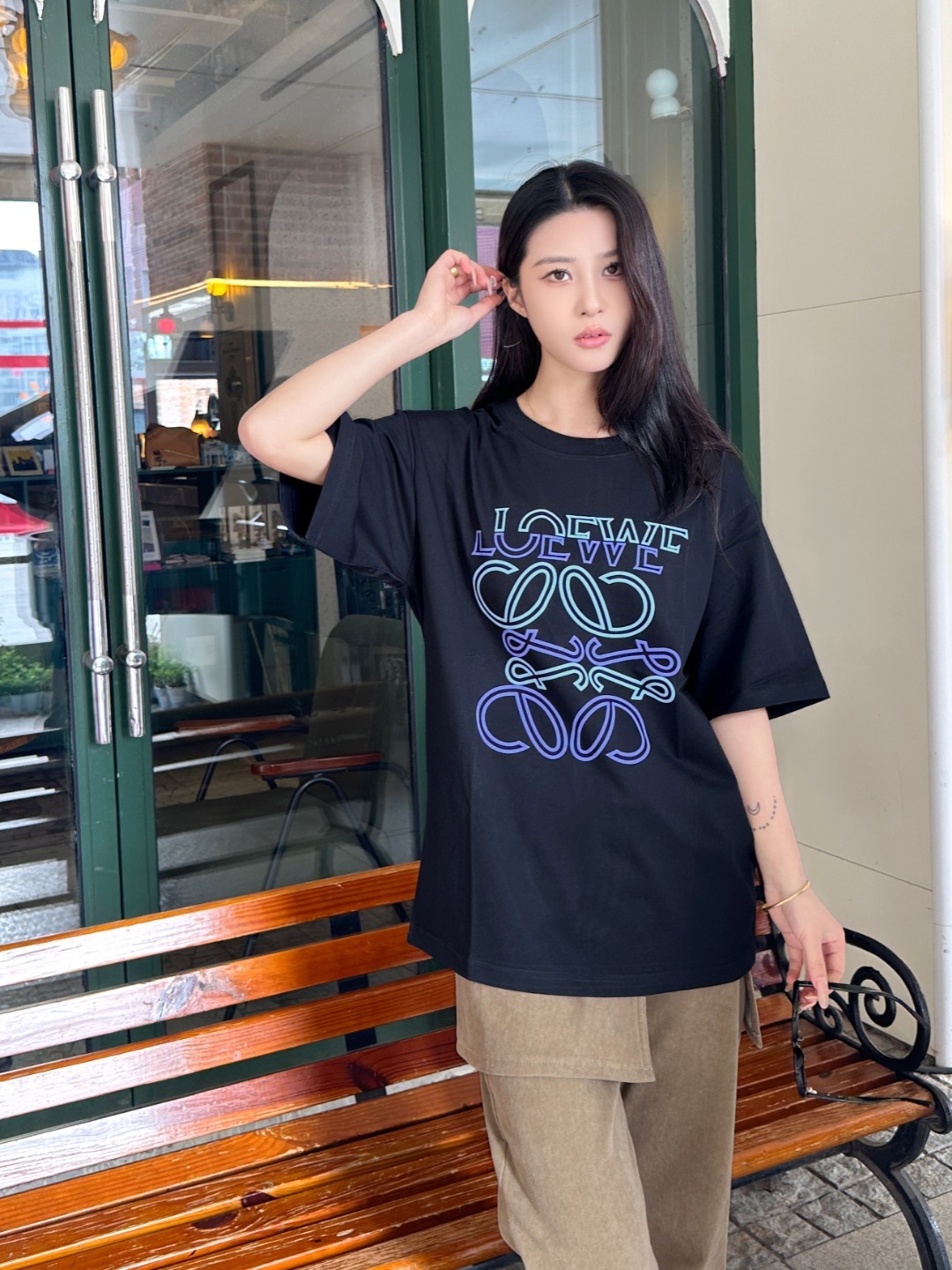 Loewe Irregular Logo Contrast Puff Print Short Sleeve T-Shirt #2