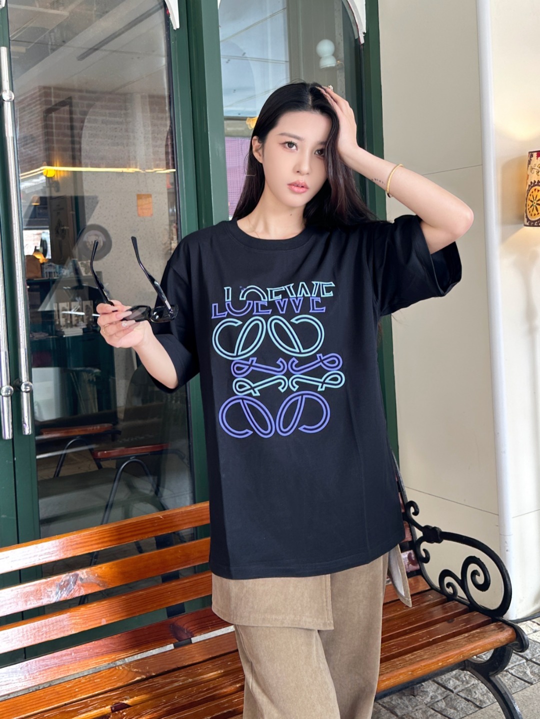 Loewe Irregular Logo Contrast Puff Print Short Sleeve T-Shirt #2
