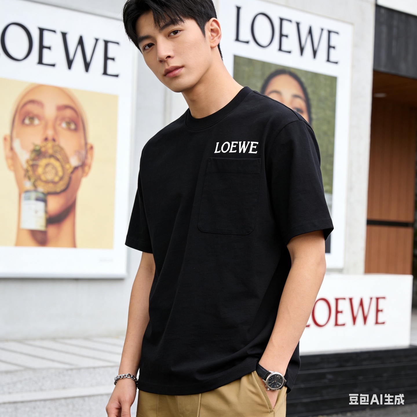 Loewe Pocket Embroidery Short Sleeve T-Shirt #1