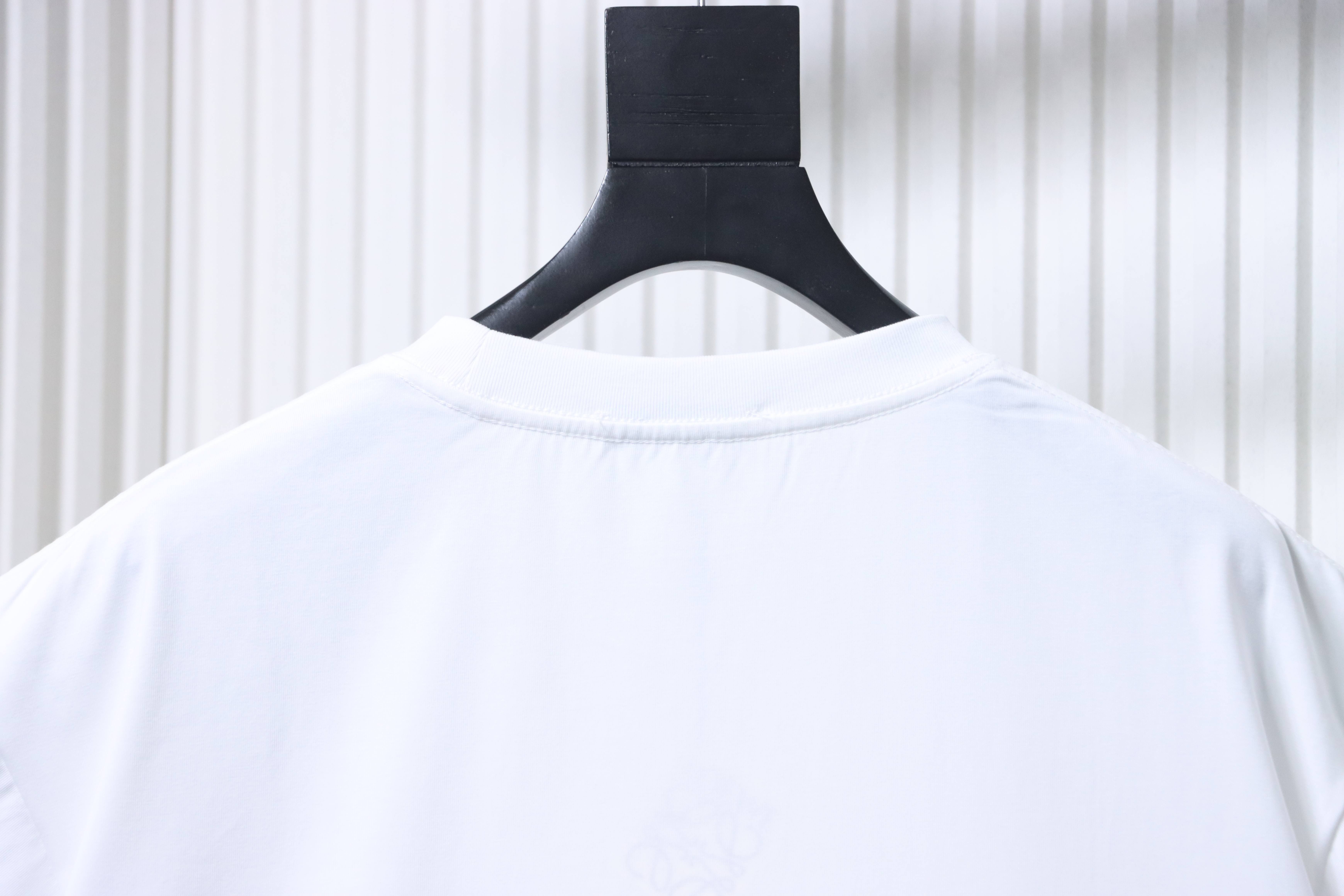 Loewe Porcelain Cat Short Sleeve Tee White Cat Embroidery