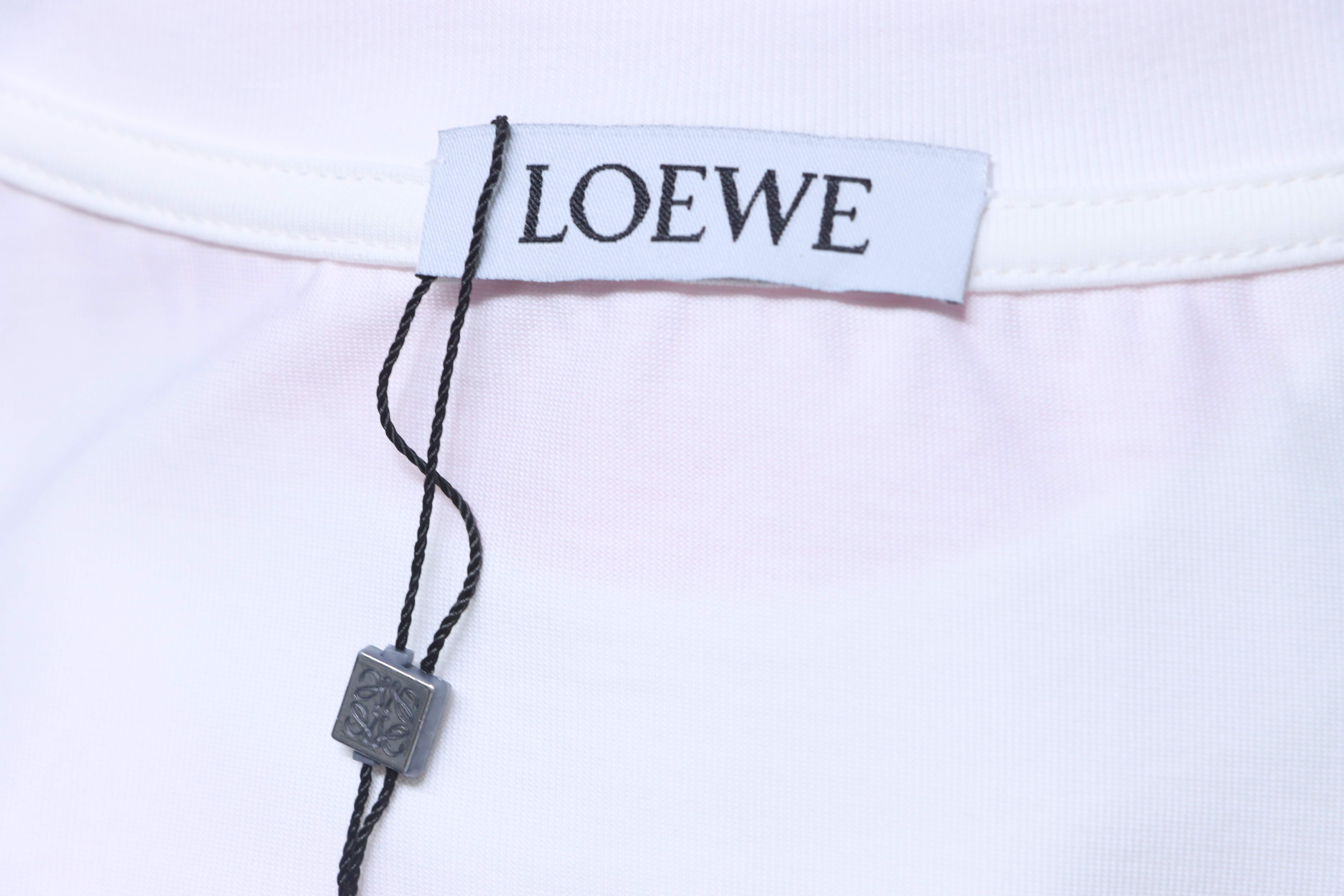 Loewe Porcelain Cat Short Sleeve Tee White Cat Embroidery