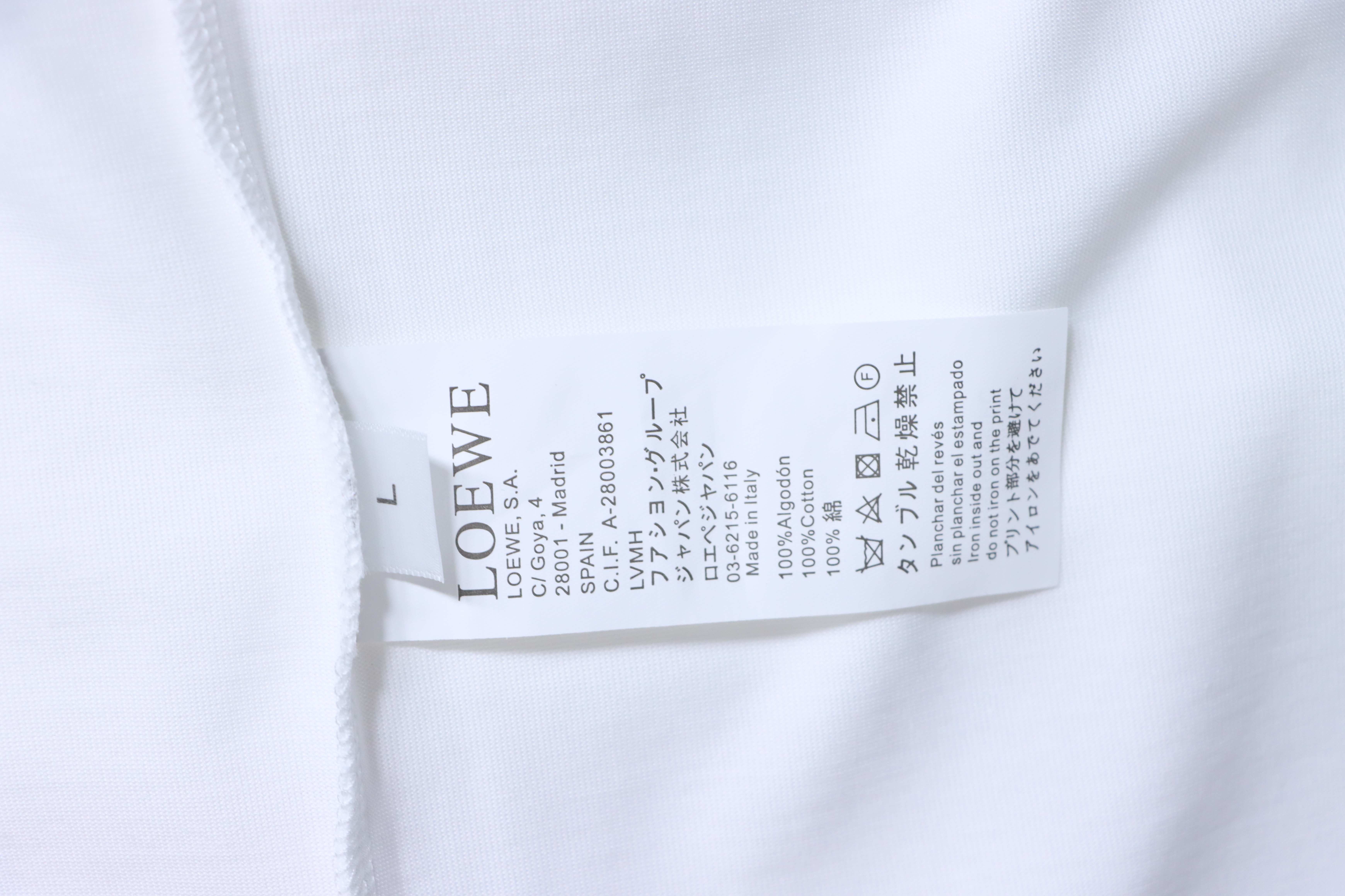 Loewe Porcelain Cat Short Sleeve Tee White Cat Embroidery
