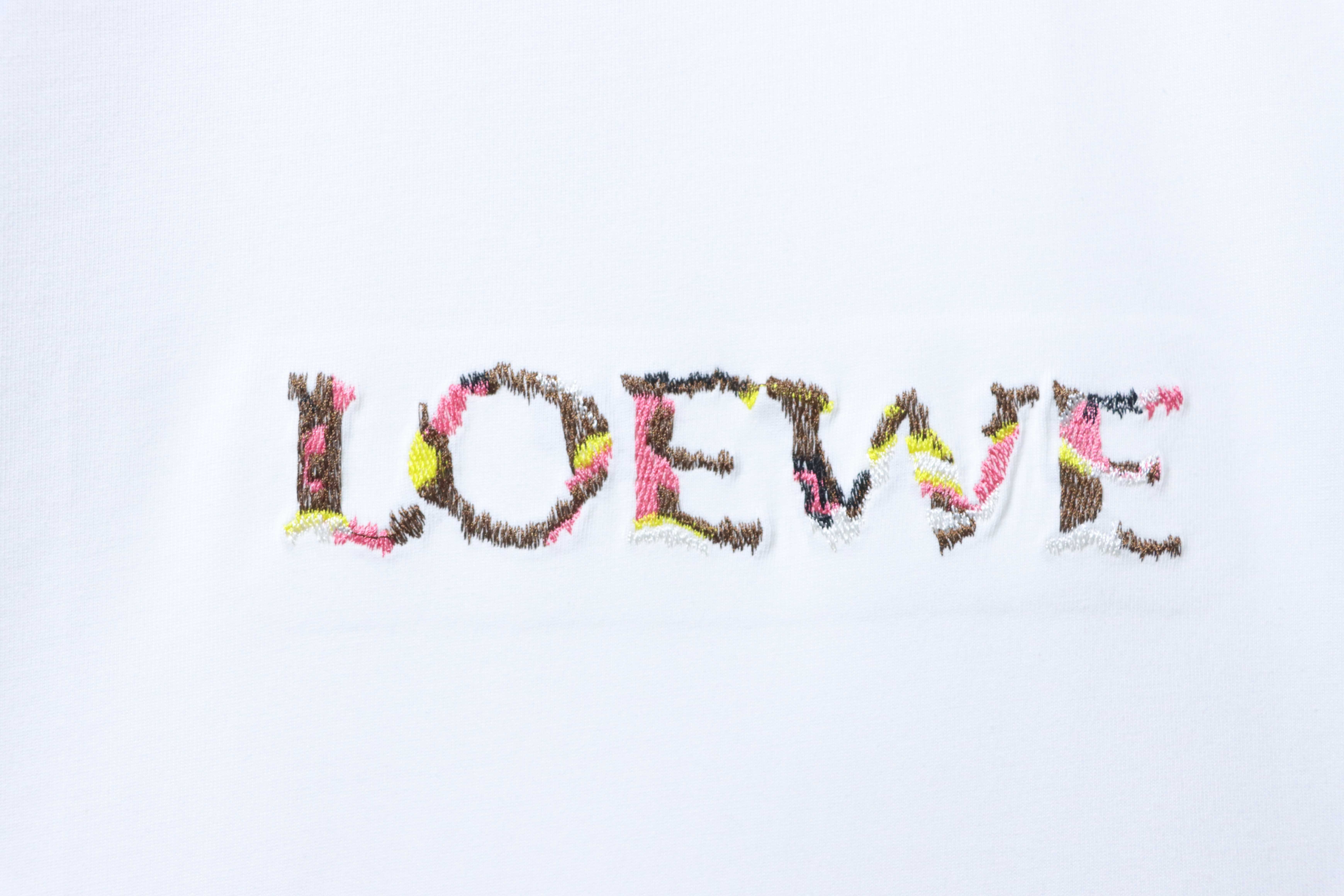 Loewe Rainbow Embroidery Logo Short Sleeve
