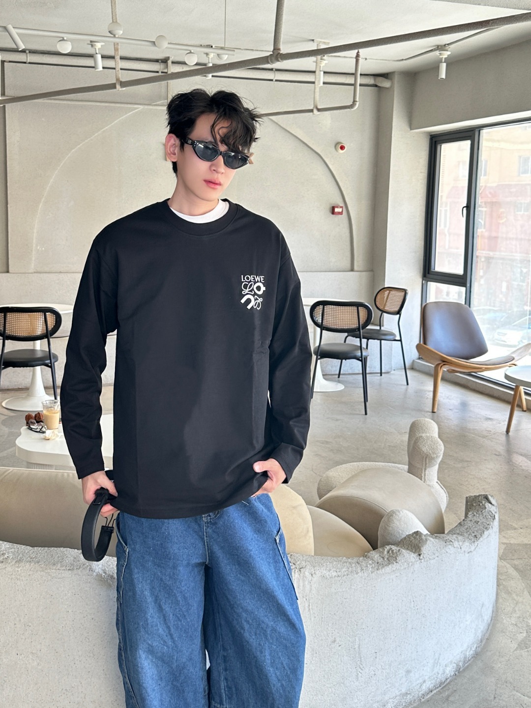 Loewe x On 25FW Collaboration Logo Print Long Sleeve T-Shirt #2