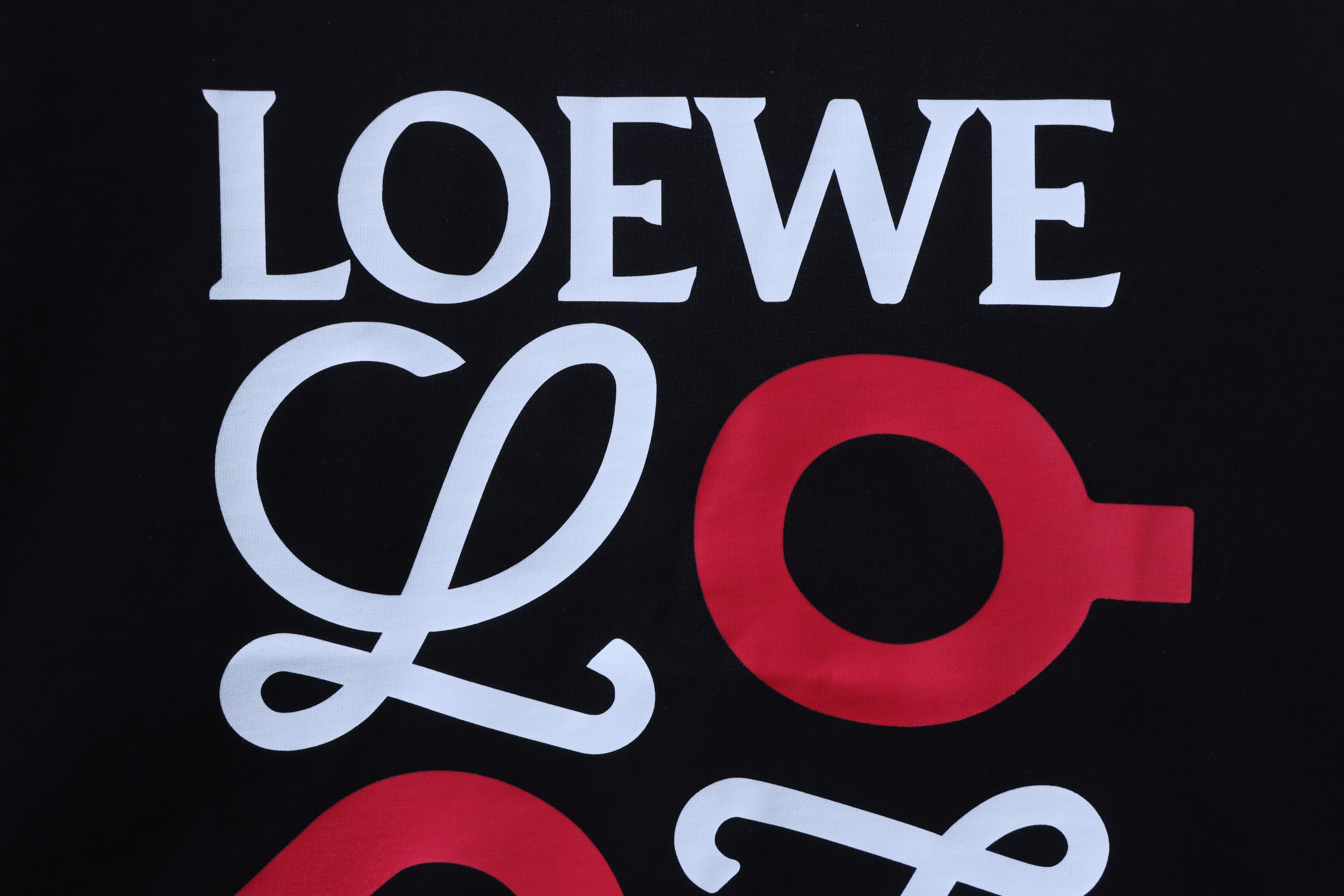 Loewe x On 25SS Black T-Shirt Red Embroidery