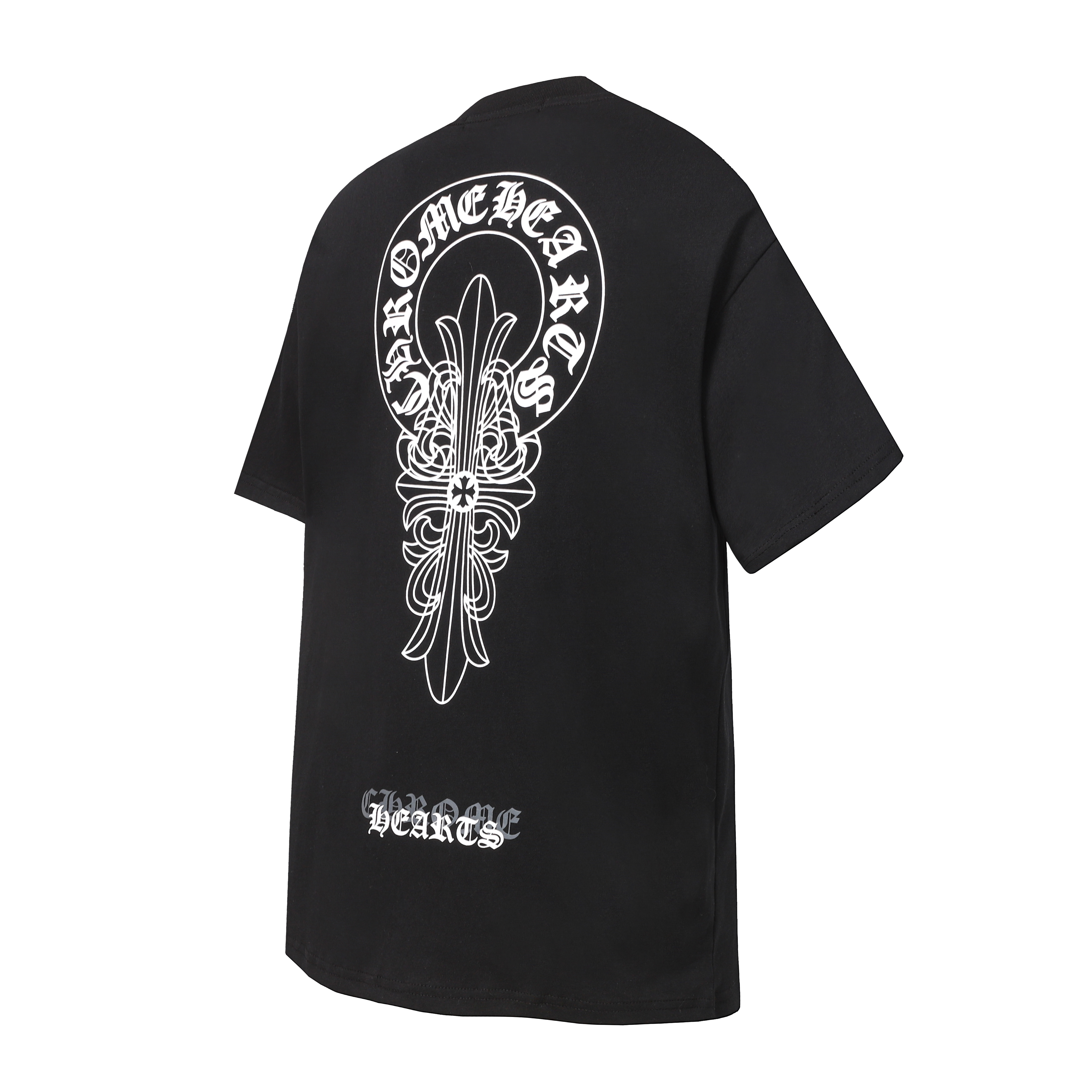 Chrome Hearts Black Dagger Horseshoe Logo Short Sleeve T-Shirt