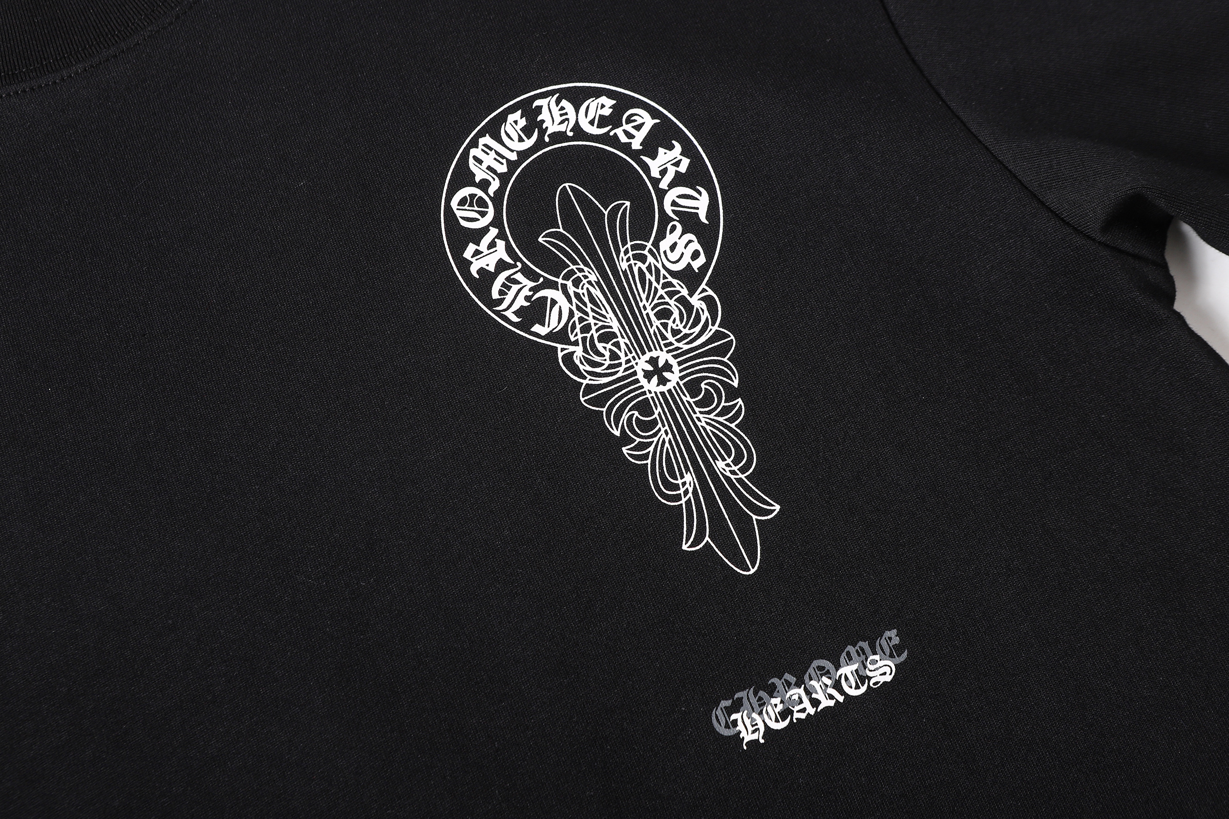 Chrome Hearts Black Dagger Horseshoe Logo Short Sleeve T-Shirt