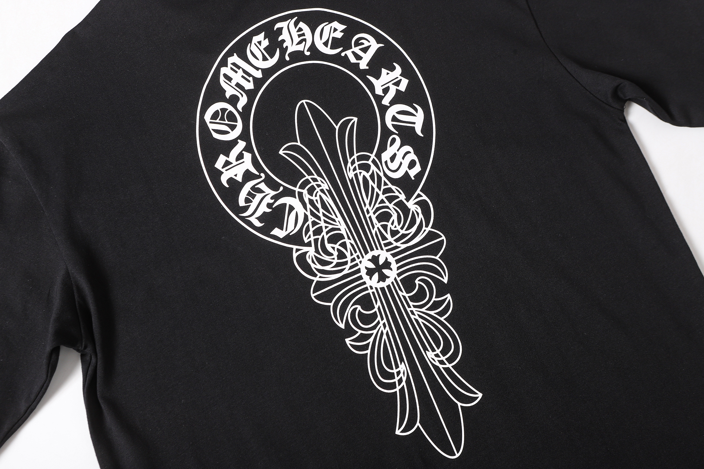 Chrome Hearts Black Dagger Horseshoe Logo Short Sleeve T-Shirt