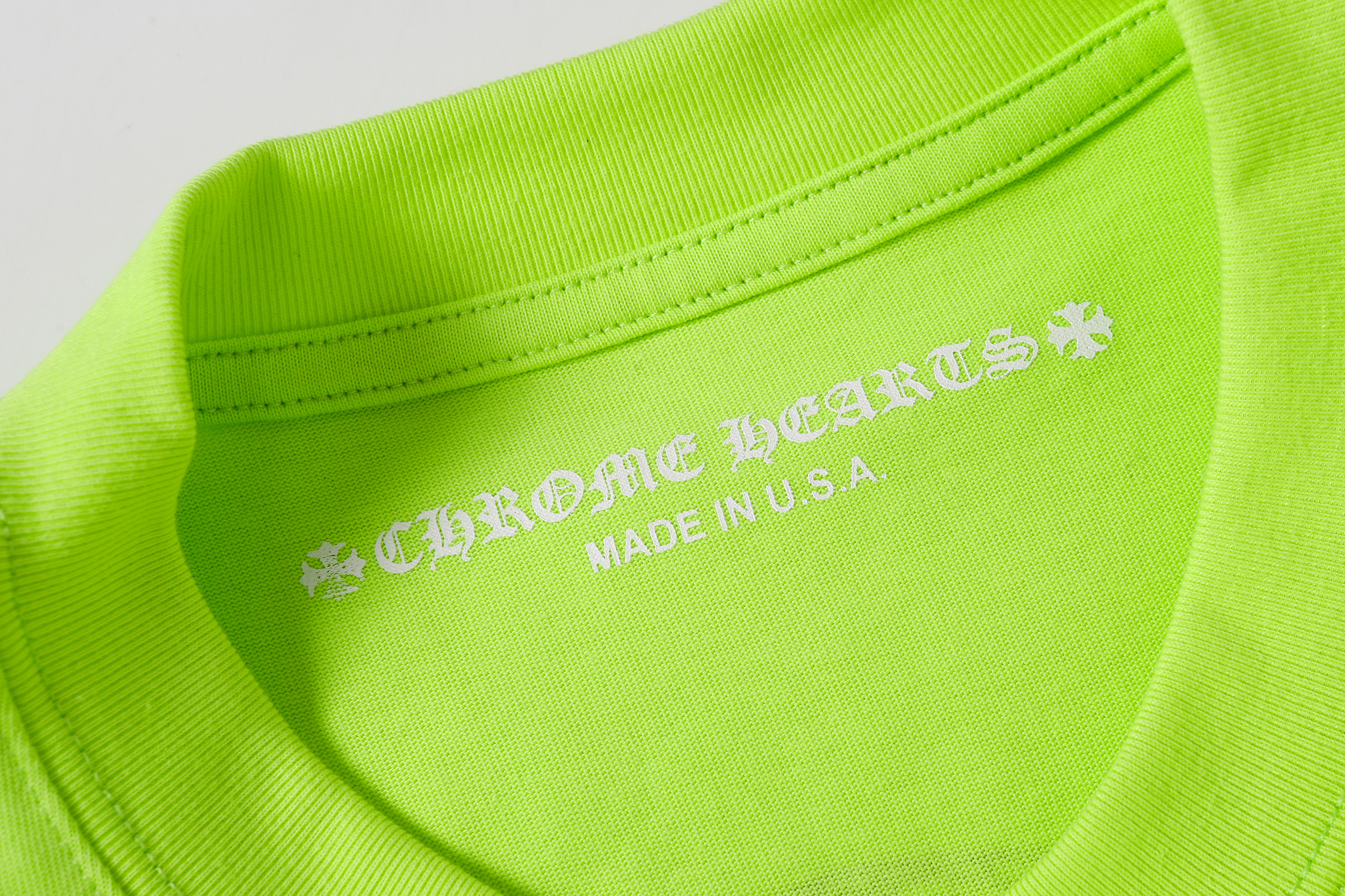 Chrome Hearts x Matty Boy Neon Green Chain Graphic Short Sleeve T-Shirt