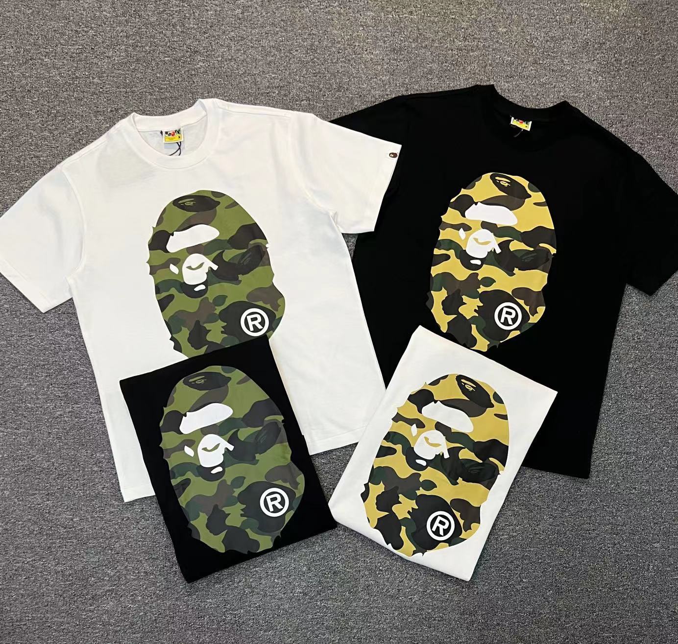 BAPE Shirt 1003 Black Green &amp; White Green &amp; Black Yellow &amp; White Yellow