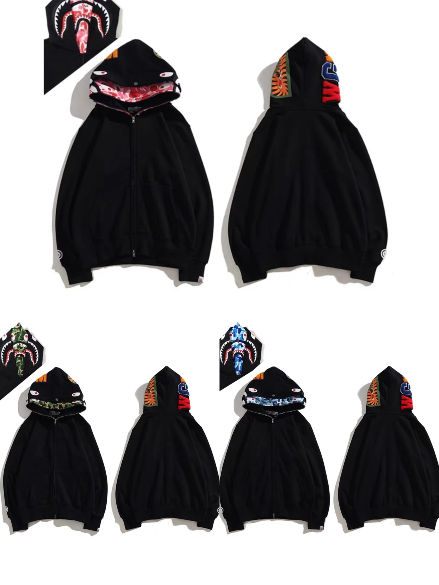 BAPE Shirt 2391 Outer X Inner X Series Double Hood (Black Blue, Black Pink, Black Green, Grey Pink)