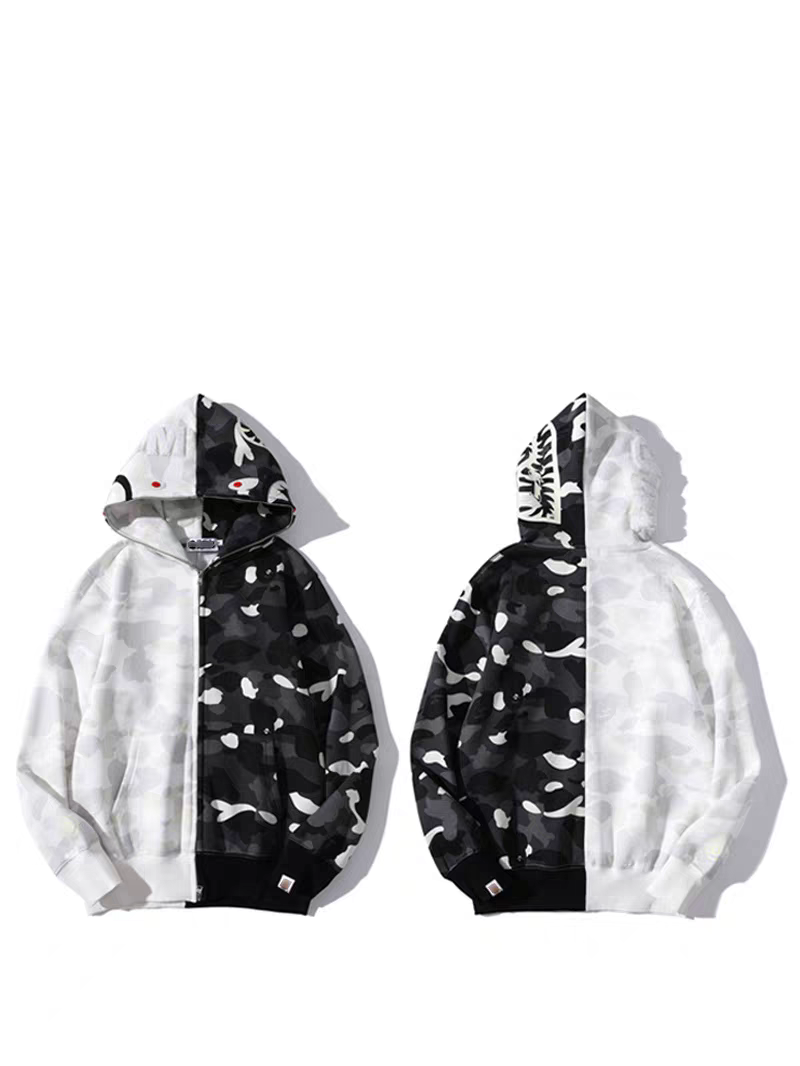 BAPE Shirt 430.2302 Patchwork (Black White Two-Tone, Black/Black, White/White)