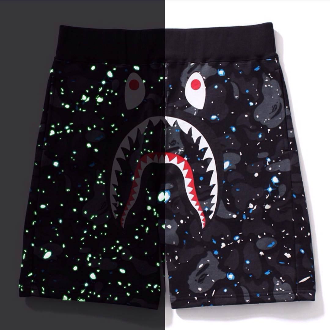 BAPE Shirt 508 Shark Head Glow in the Dark Shorts