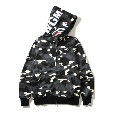 BAPE Shirt 6004 Single Hood Black & White 01
