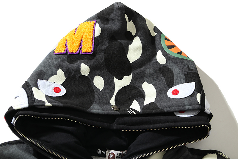 BAPE Shirt 6005 Double Hood Black &amp; White