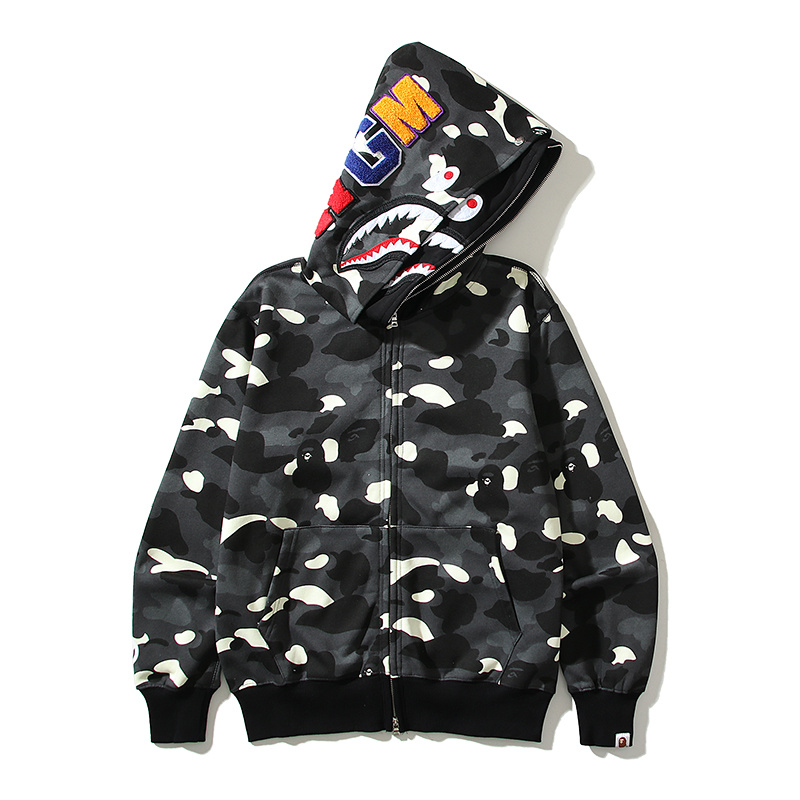 BAPE Shirt 6005 Double Hood Black &amp; White