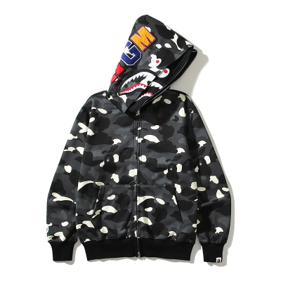 BAPE Shirt 6005 Double Hood Black & White 01