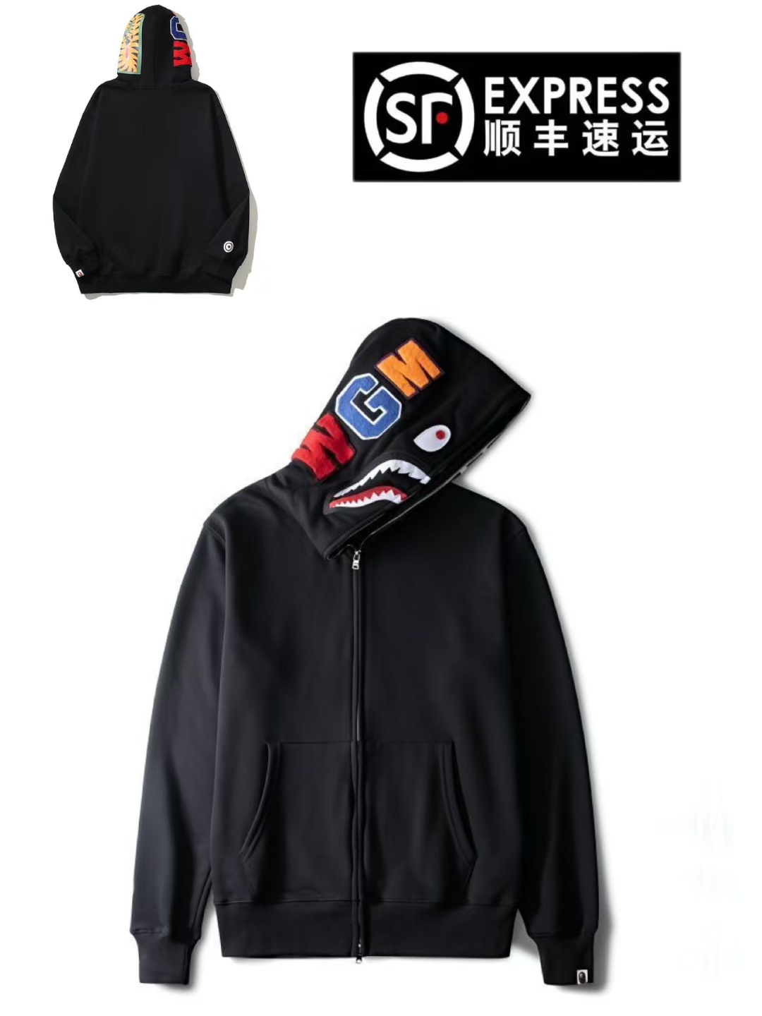 BAPE Shirt 6176 Pure Black Single Hood