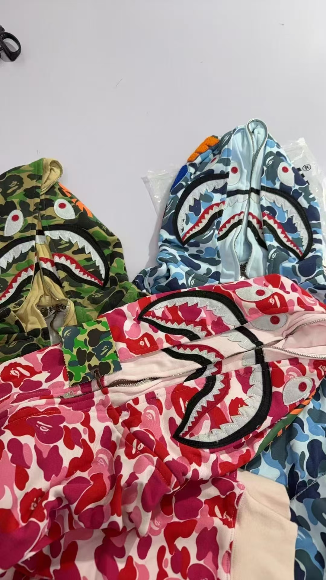 BAPE Shirt 6770 Camo Series Double Hood (Blue, Pink, Green, Cream White)