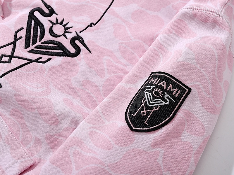 BAPE Shirt 6930 BAPE x Inter Miami Messi Multi-Color Camo Hoodie Black &amp; White &amp; Pink