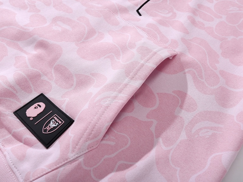 BAPE Shirt 6930 BAPE x Inter Miami Messi Multi-Color Camo Hoodie Black &amp; White &amp; Pink