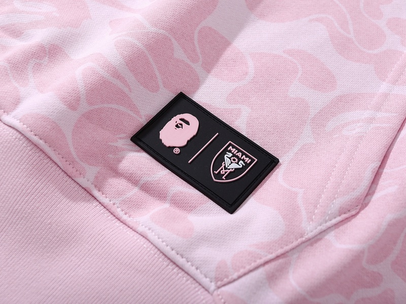 BAPE Shirt 6930 BAPE x Inter Miami Messi Multi-Color Camo Hoodie Black &amp; White &amp; Pink
