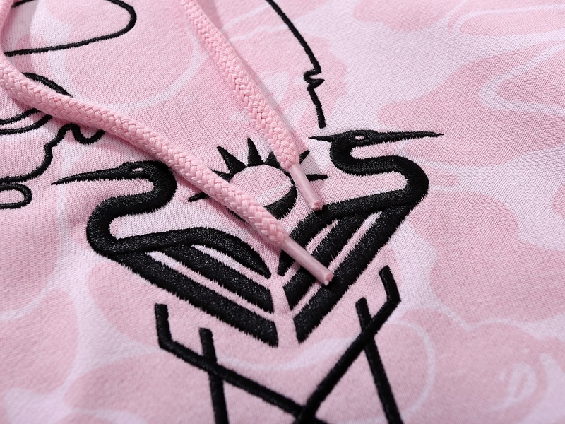 BAPE Shirt 6930 BAPE x Inter Miami Messi Multi-Color Camo Hoodie Black &amp; White &amp; Pink